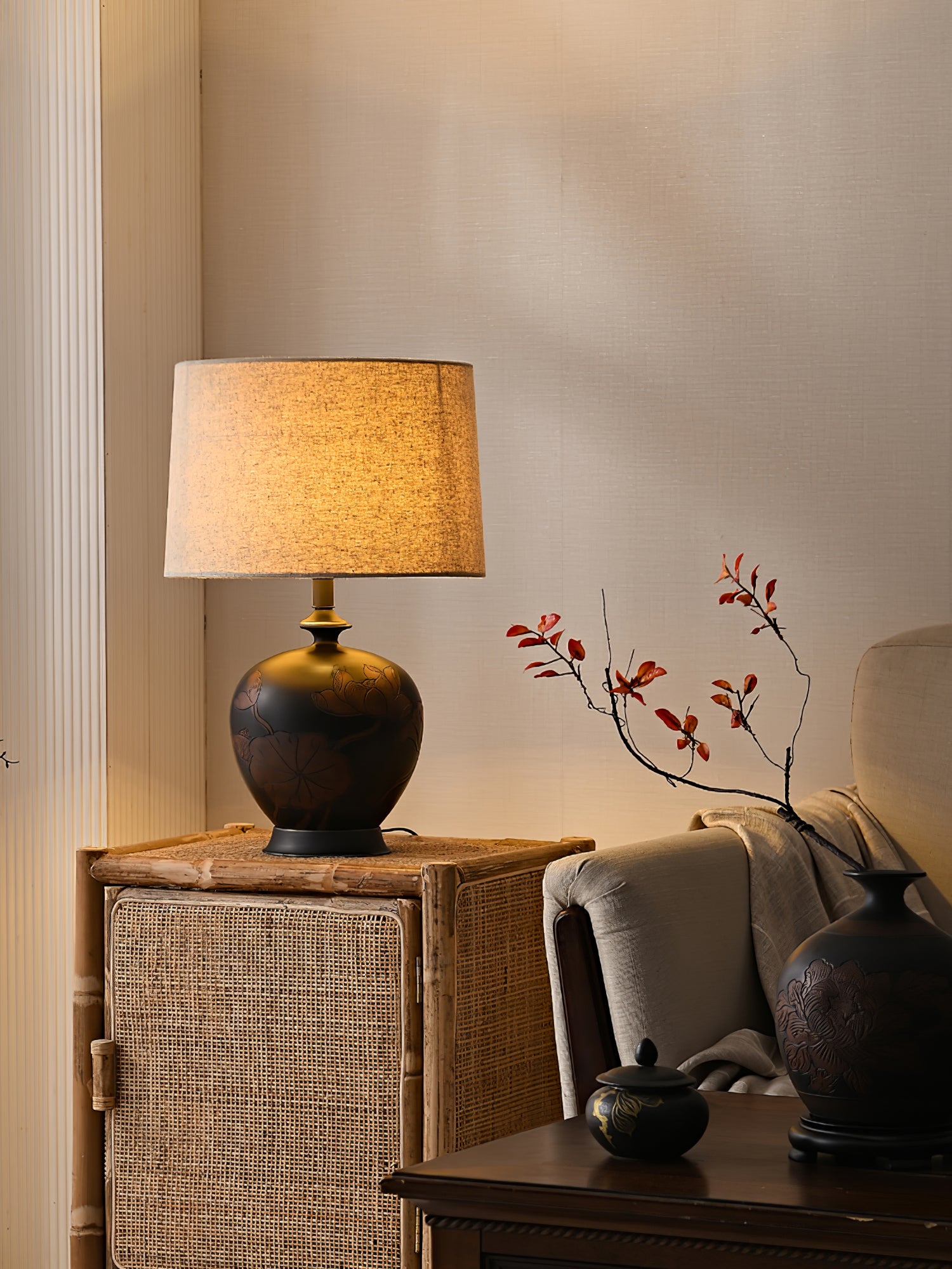 Fish Motif Ceramic Table Lamp - Lumpaz