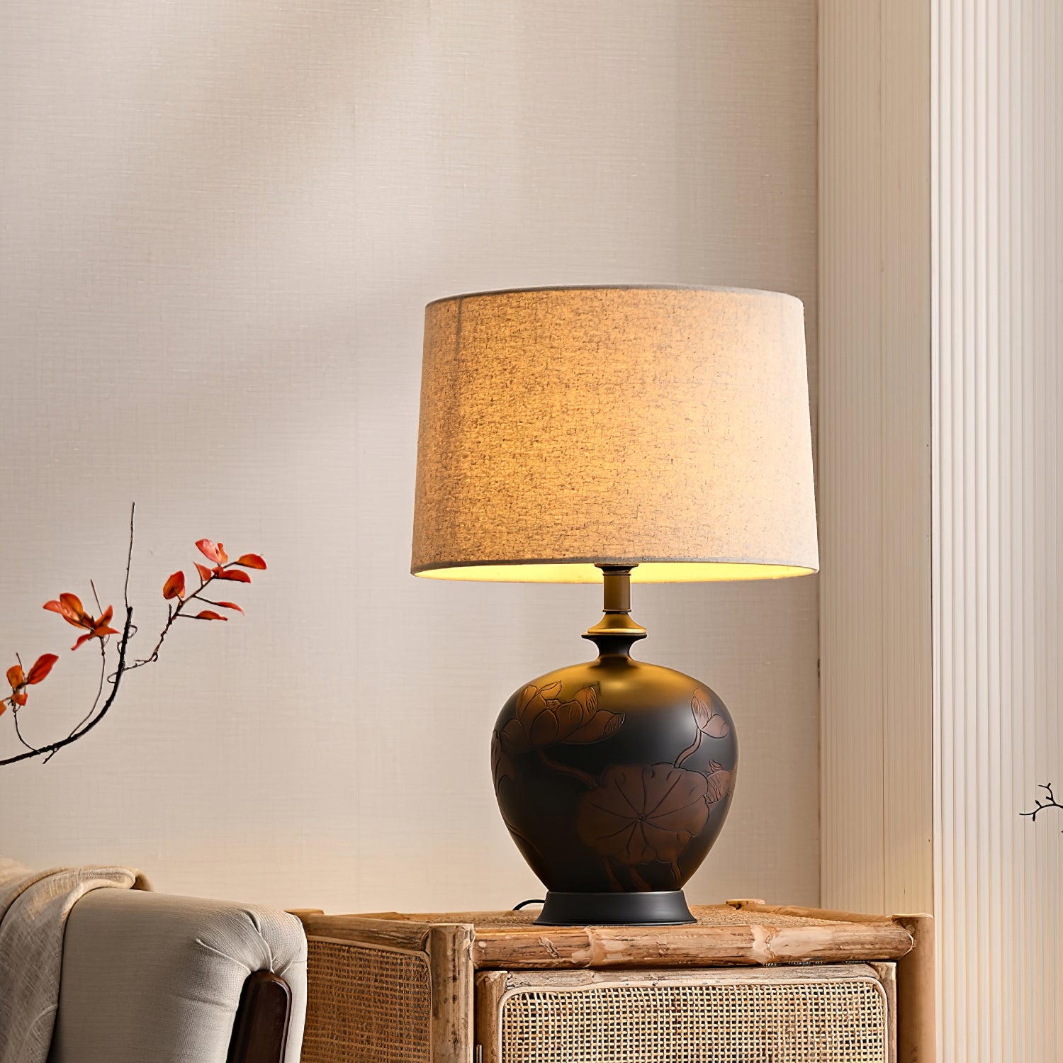 Fish Motif Ceramic Table Lamp - Lumpaz