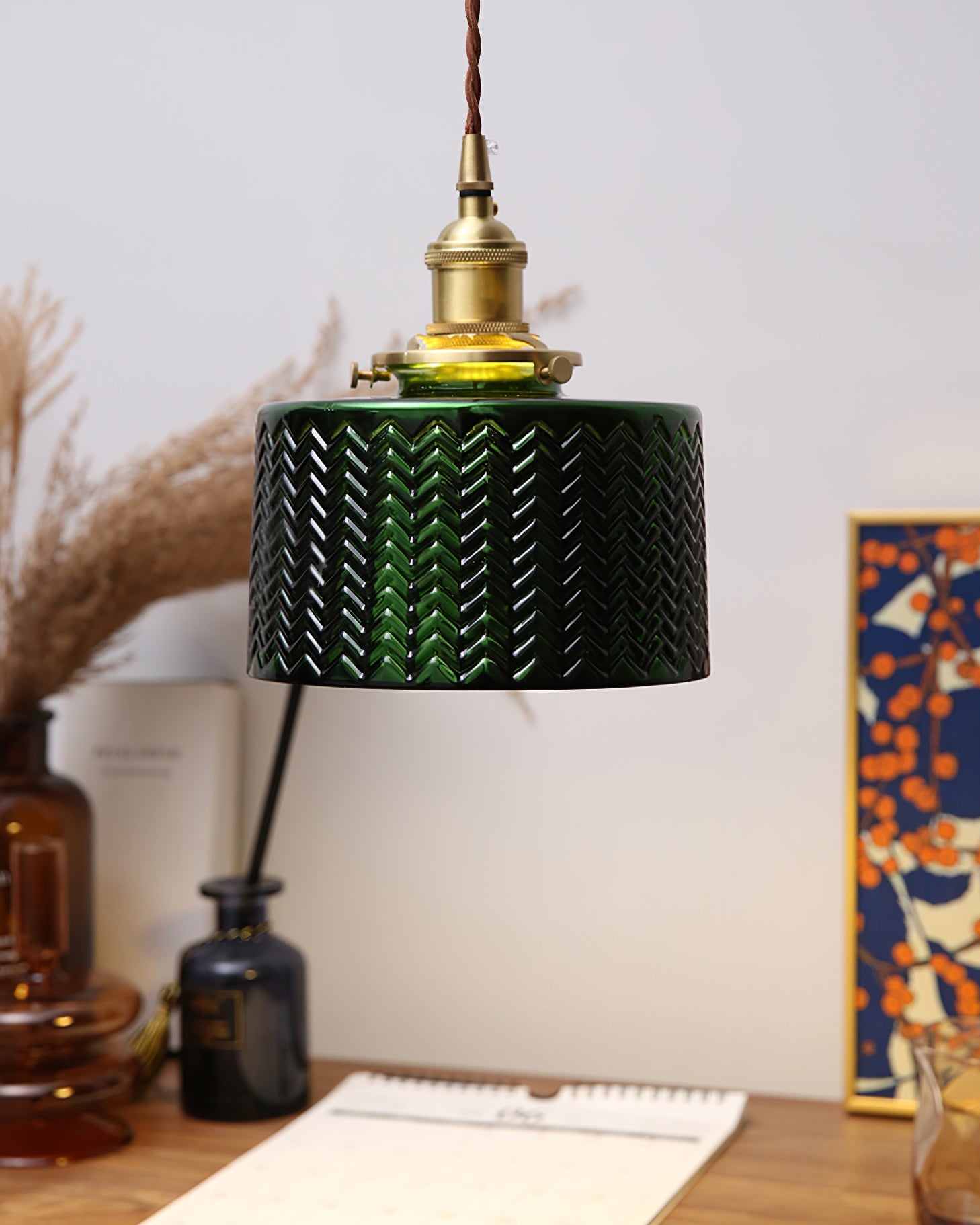Green Glass Pendant Lamp - Lumpaz