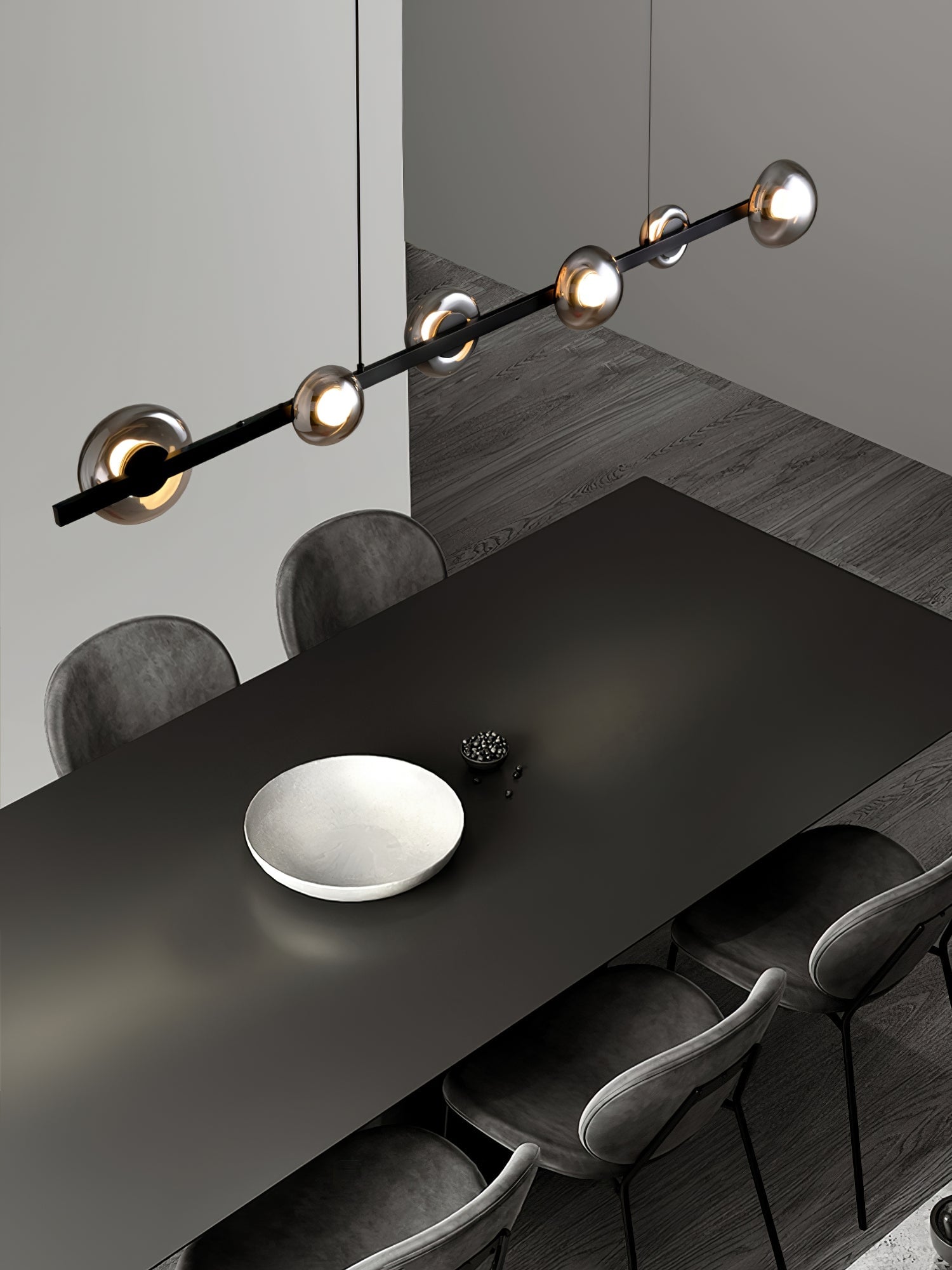 Brass Bar Glass Chandelier - Lumpaz