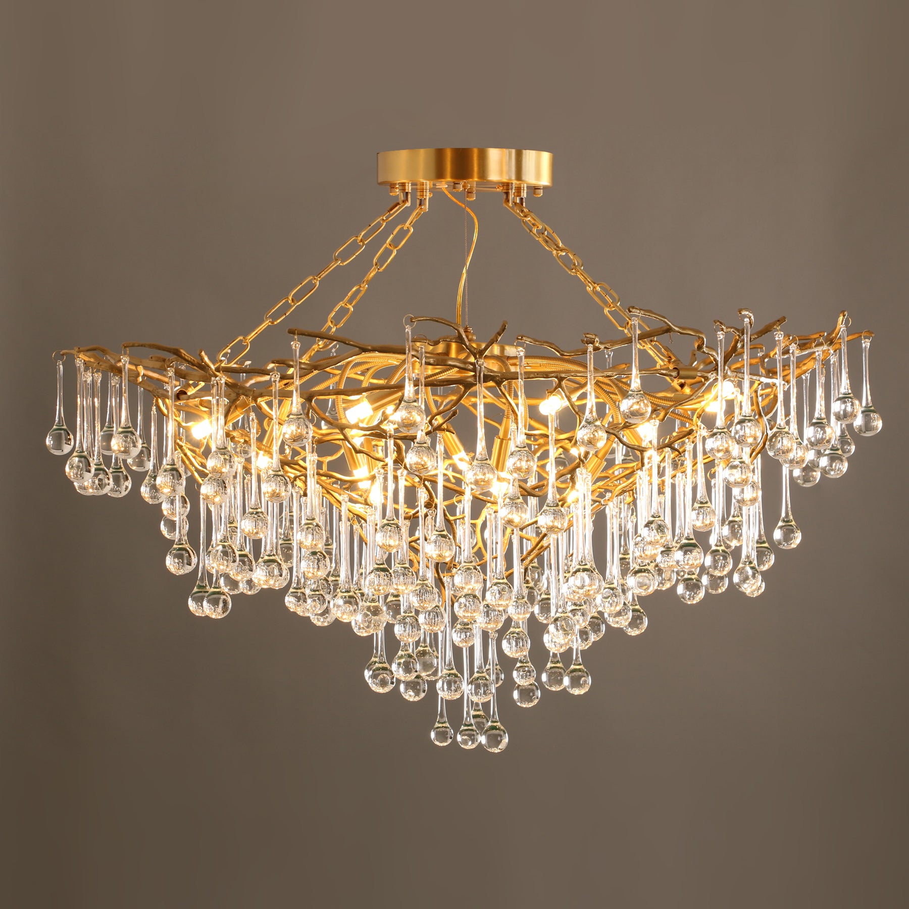 Anita Brass Leaf Chandelier - Lumpaz
