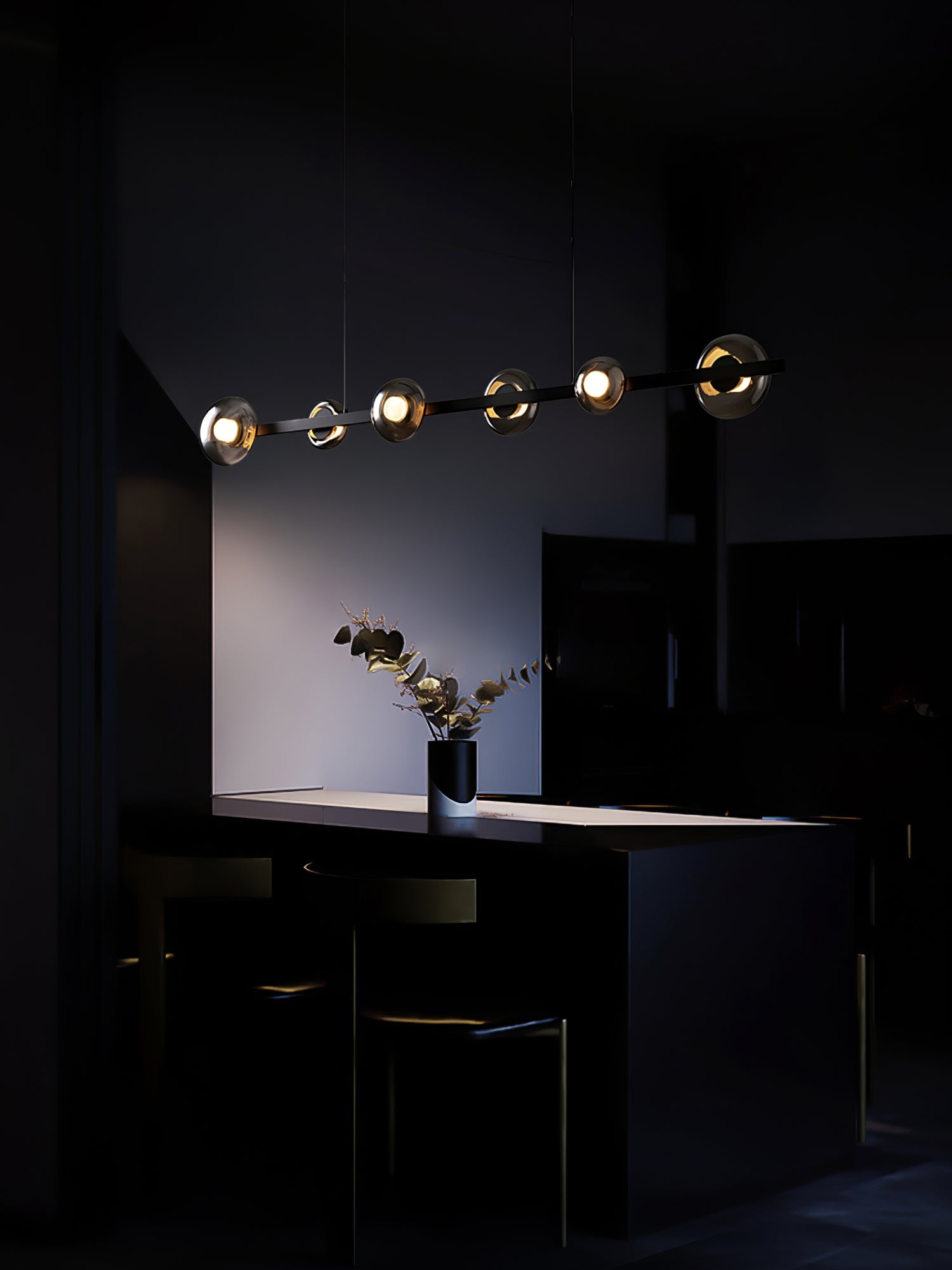 Brass Bar Glass Chandelier - Lumpaz