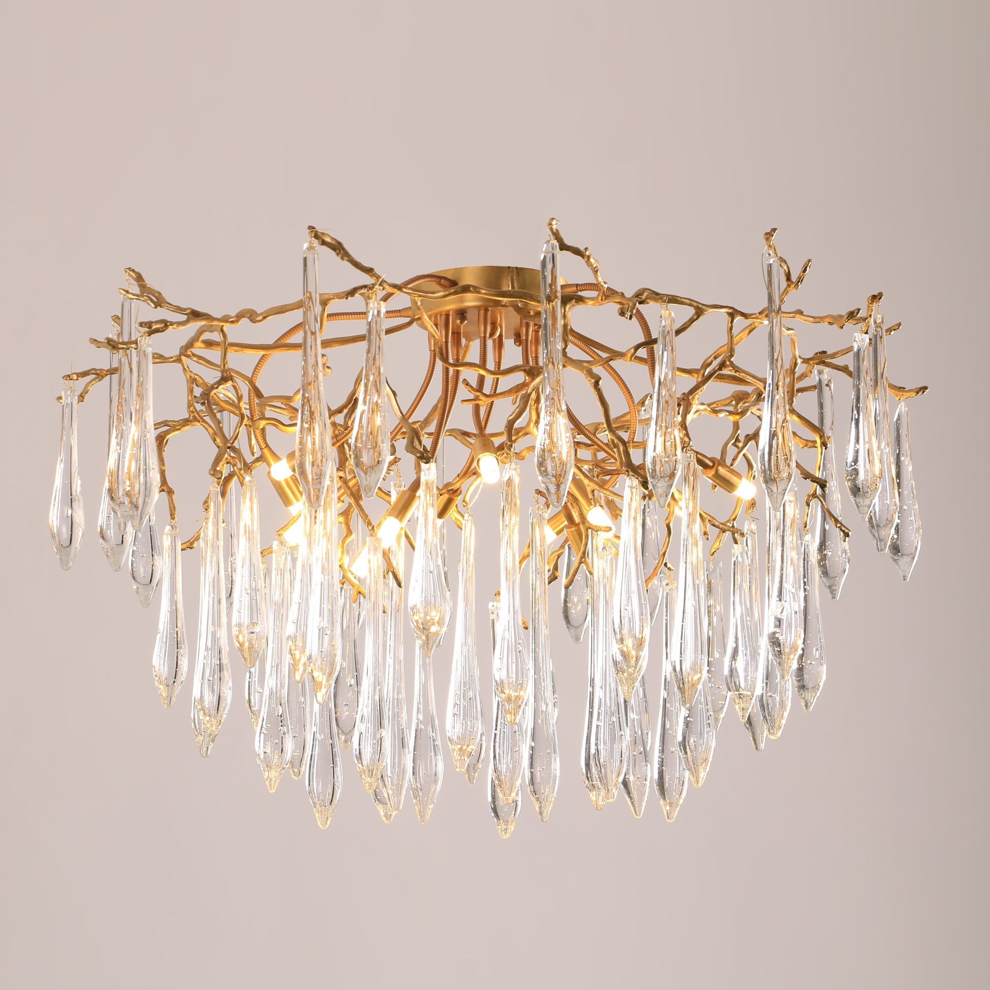 Teardrop Round Crystal Ceiling Lamp - Lumpaz