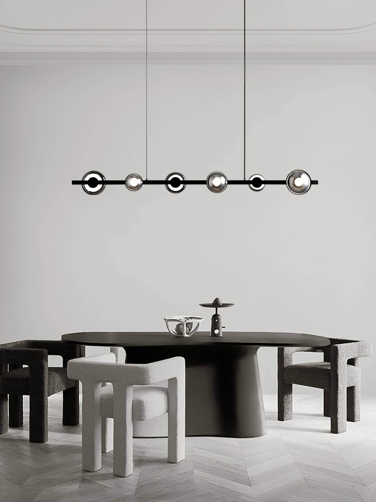 Brass Bar Glass Chandelier - Lumpaz