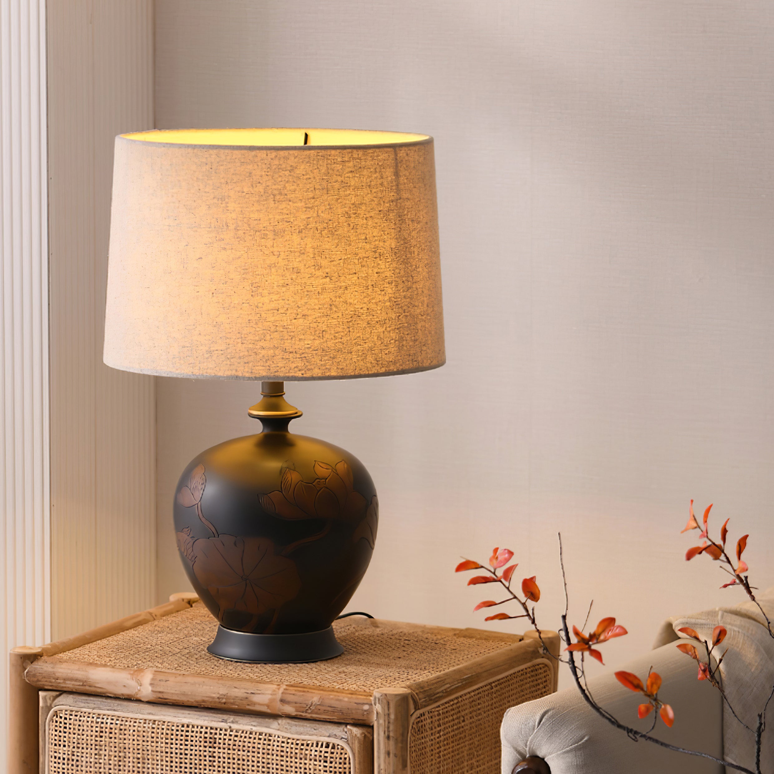 Fish Motif Ceramic Table Lamp - Lumpaz