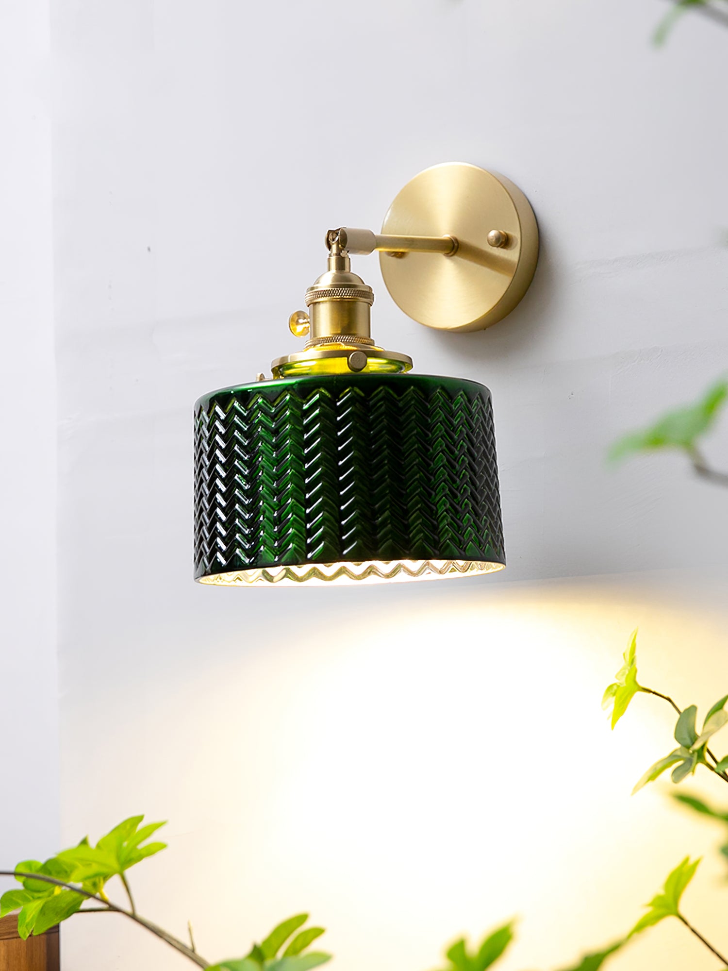 Green Glass Wall Lamp - Lumpaz