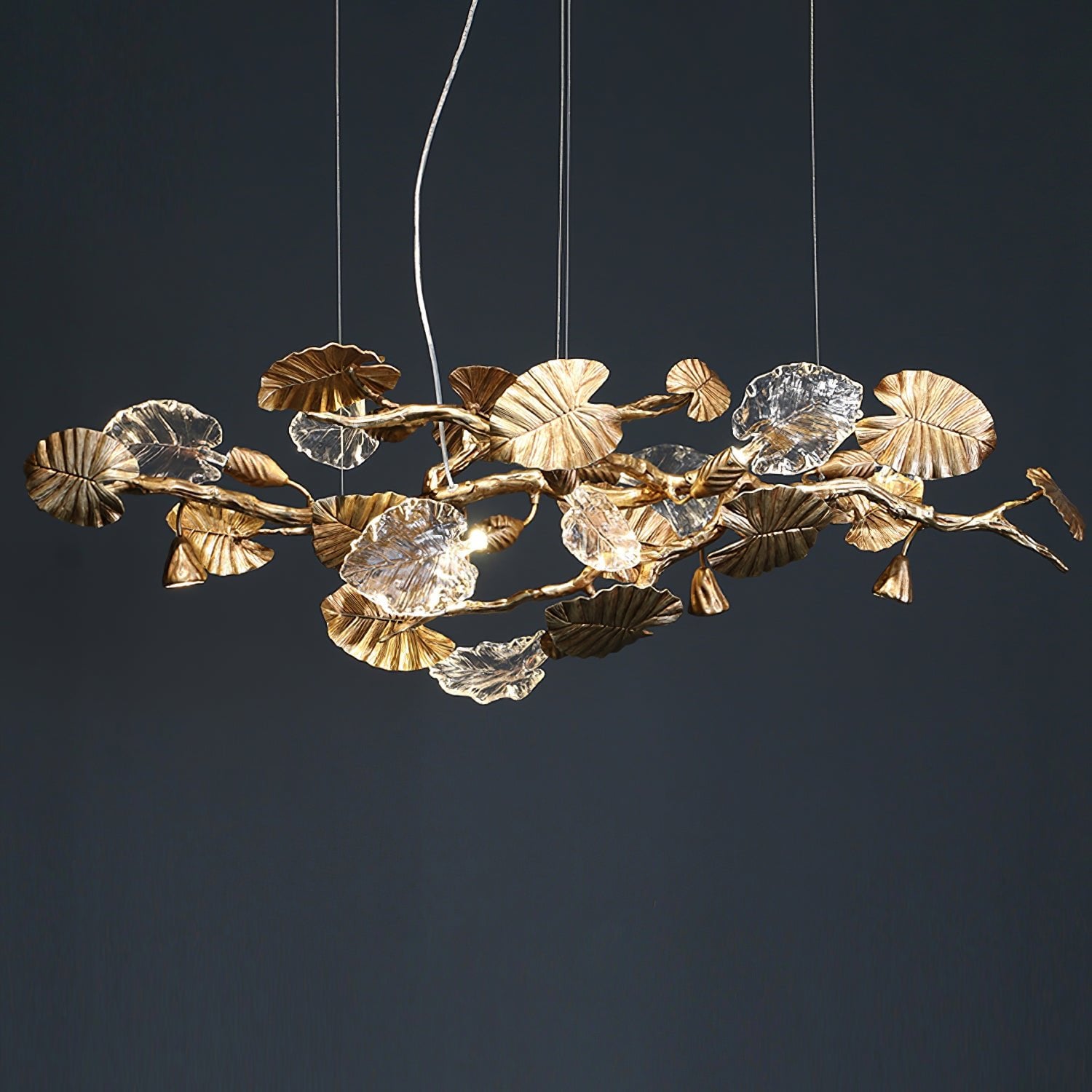 Brass Leaf Chandelier - Lumpaz