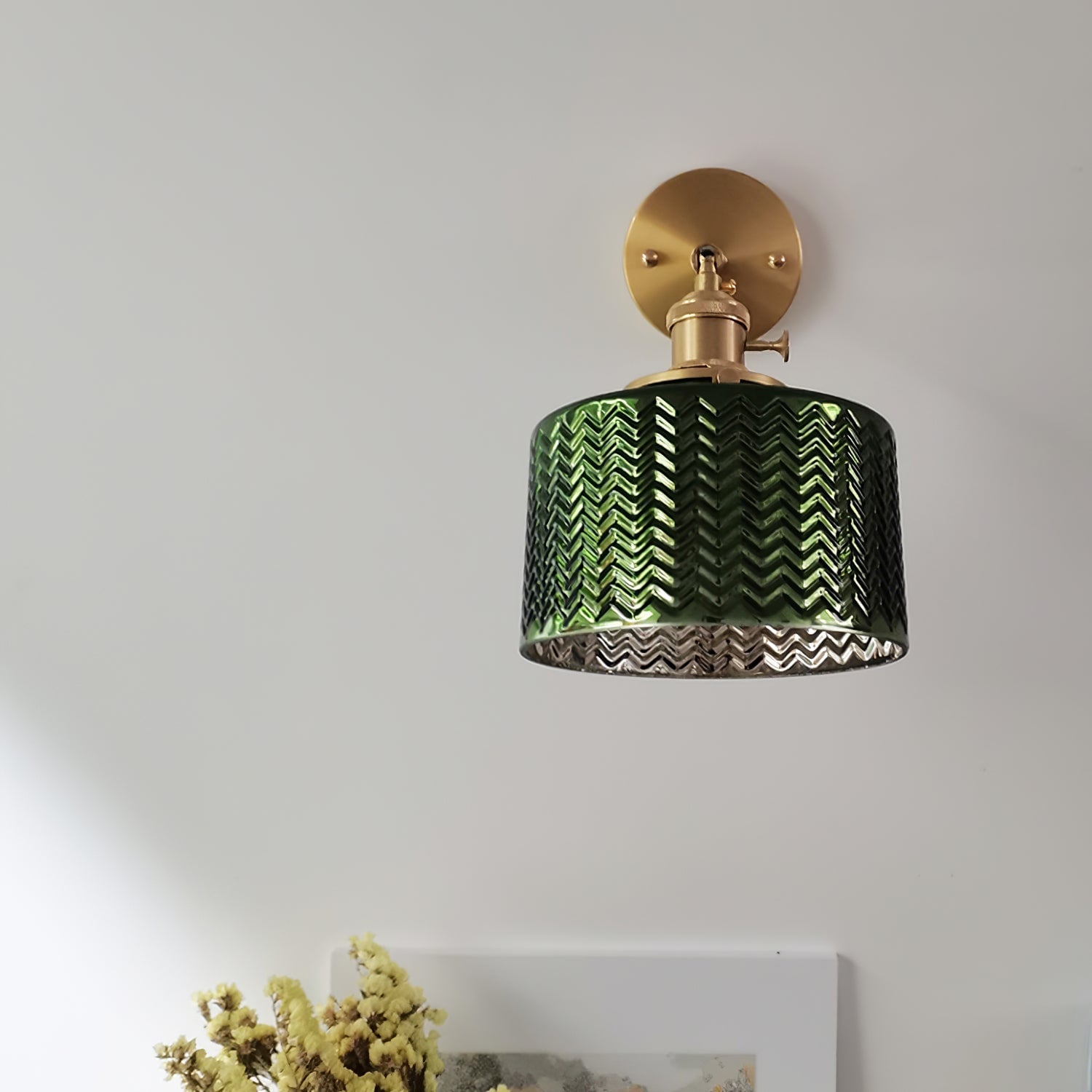 Green Glass Wall Lamp - Lumpaz