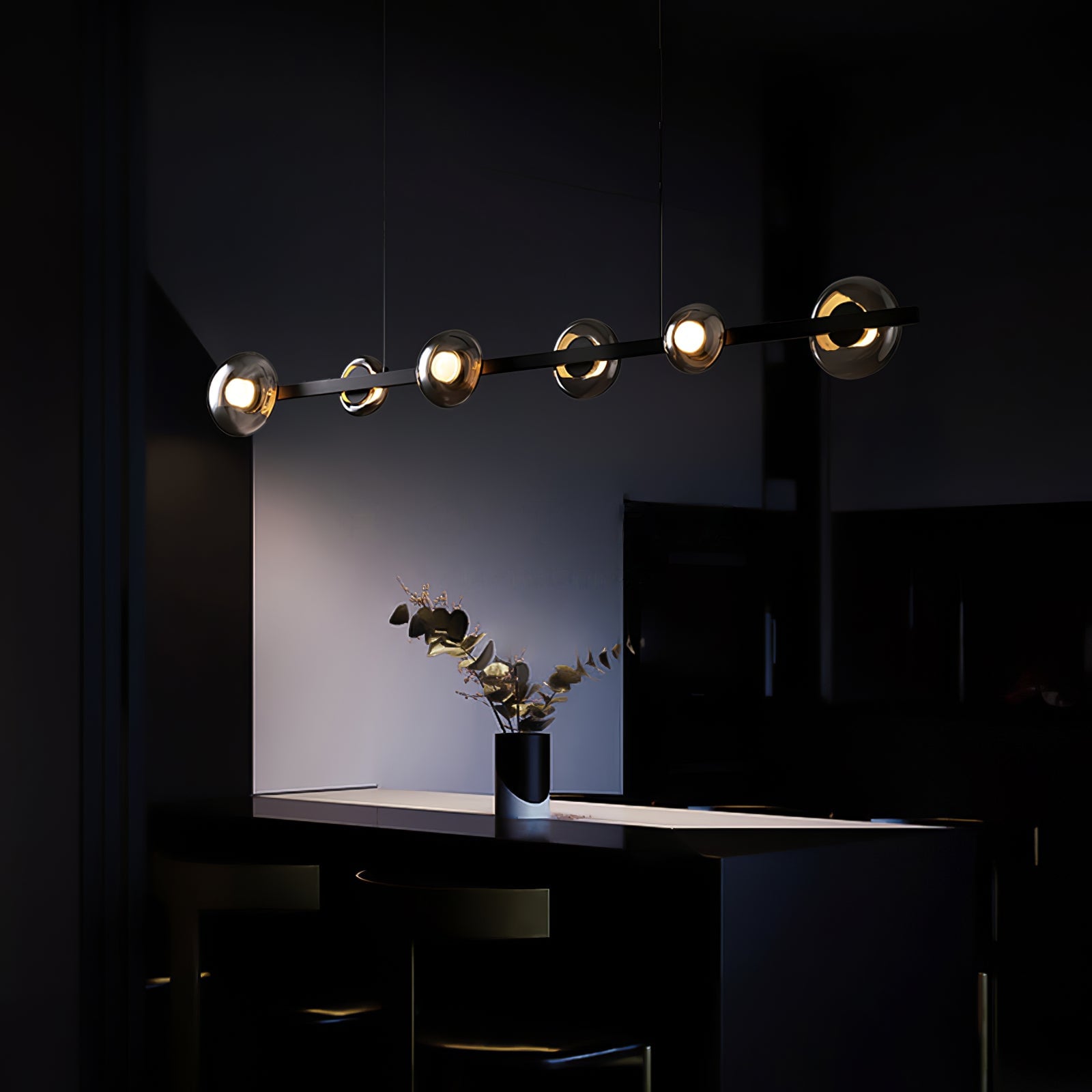 Brass Bar Glass Chandelier - Lumpaz