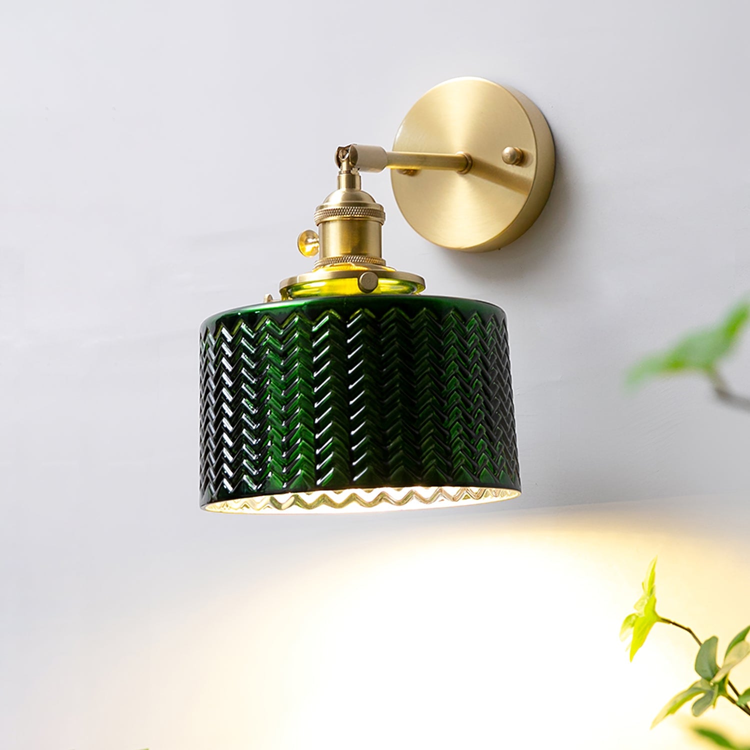 Green Glass Wall Lamp - Lumpaz