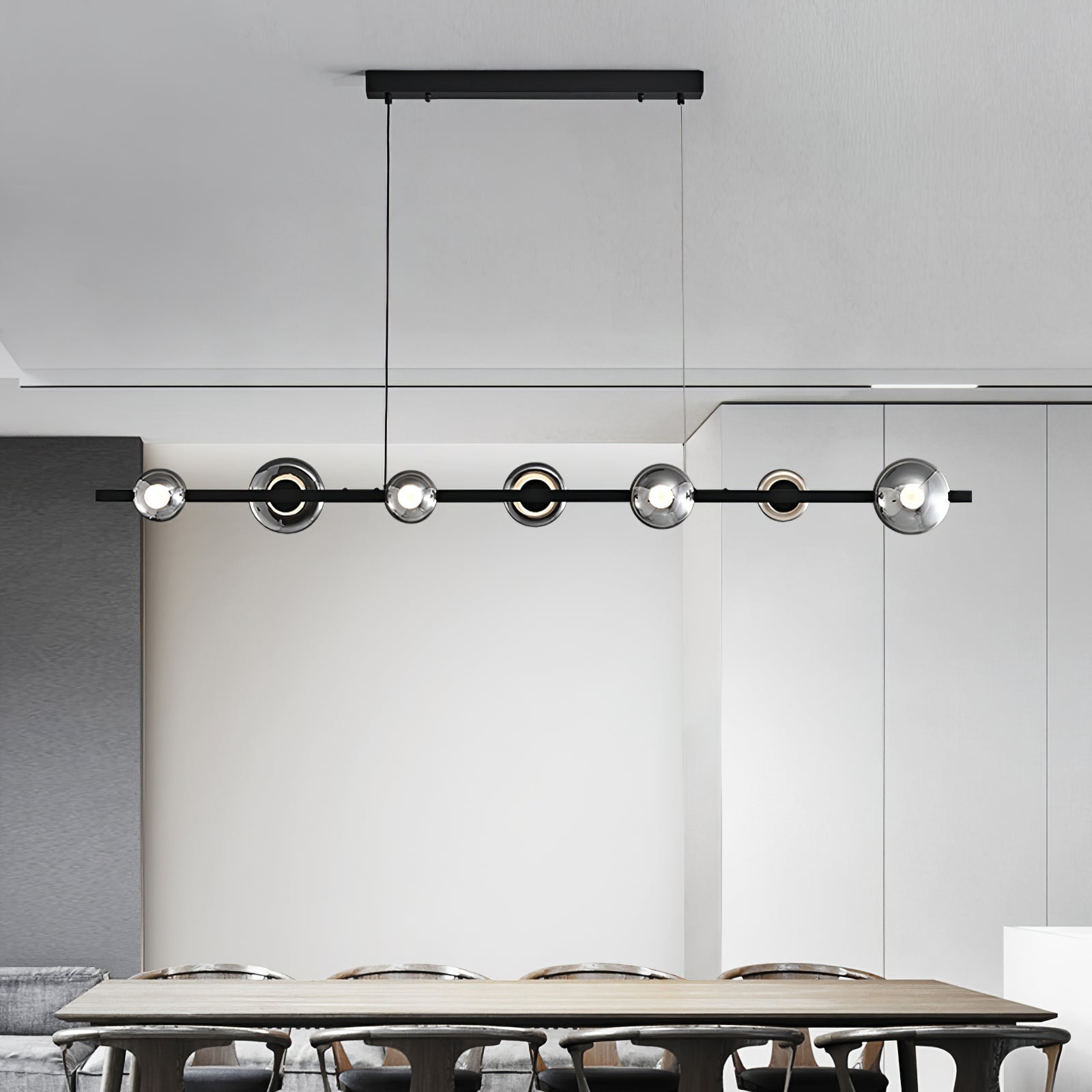 Brass Bar Glass Chandelier - Lumpaz