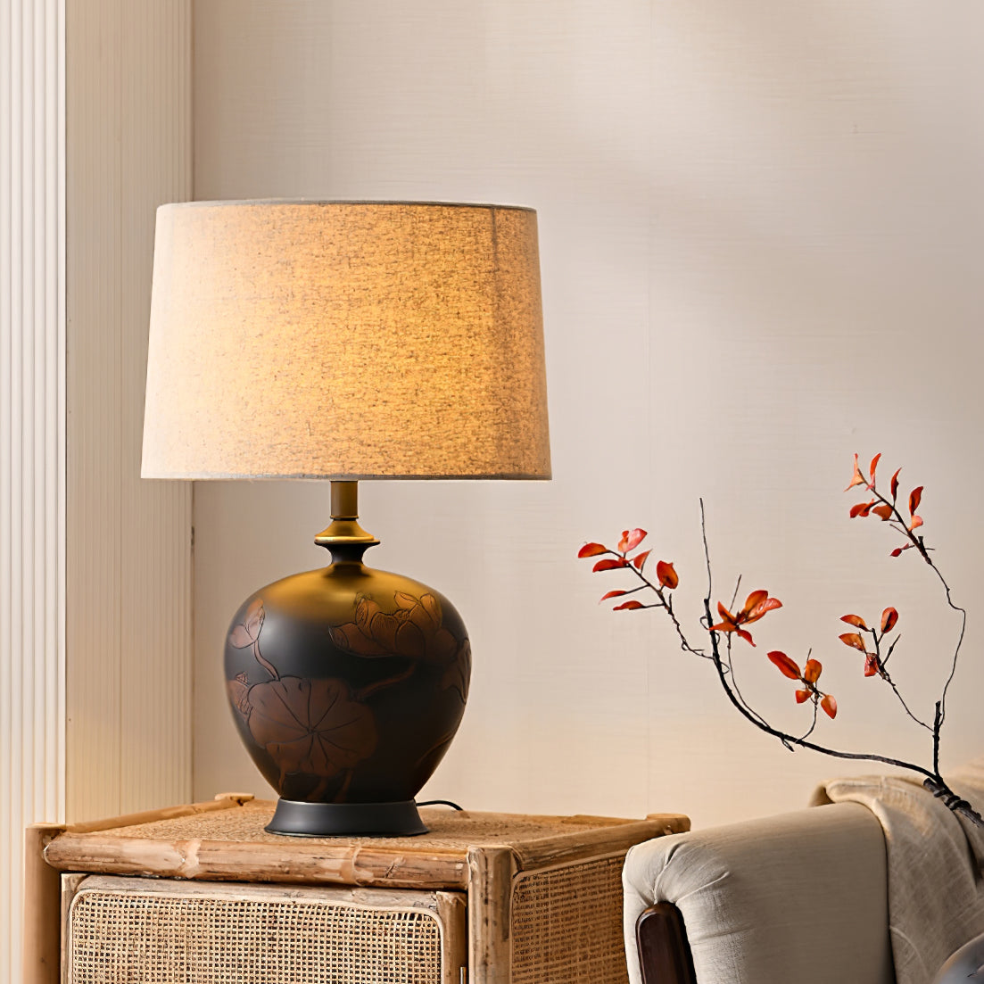 Fish Motif Ceramic Table Lamp - Lumpaz