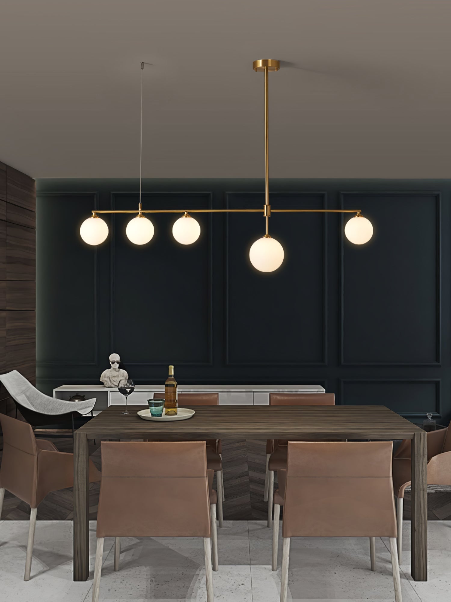 Brass Globe Chandelier - Lumpaz