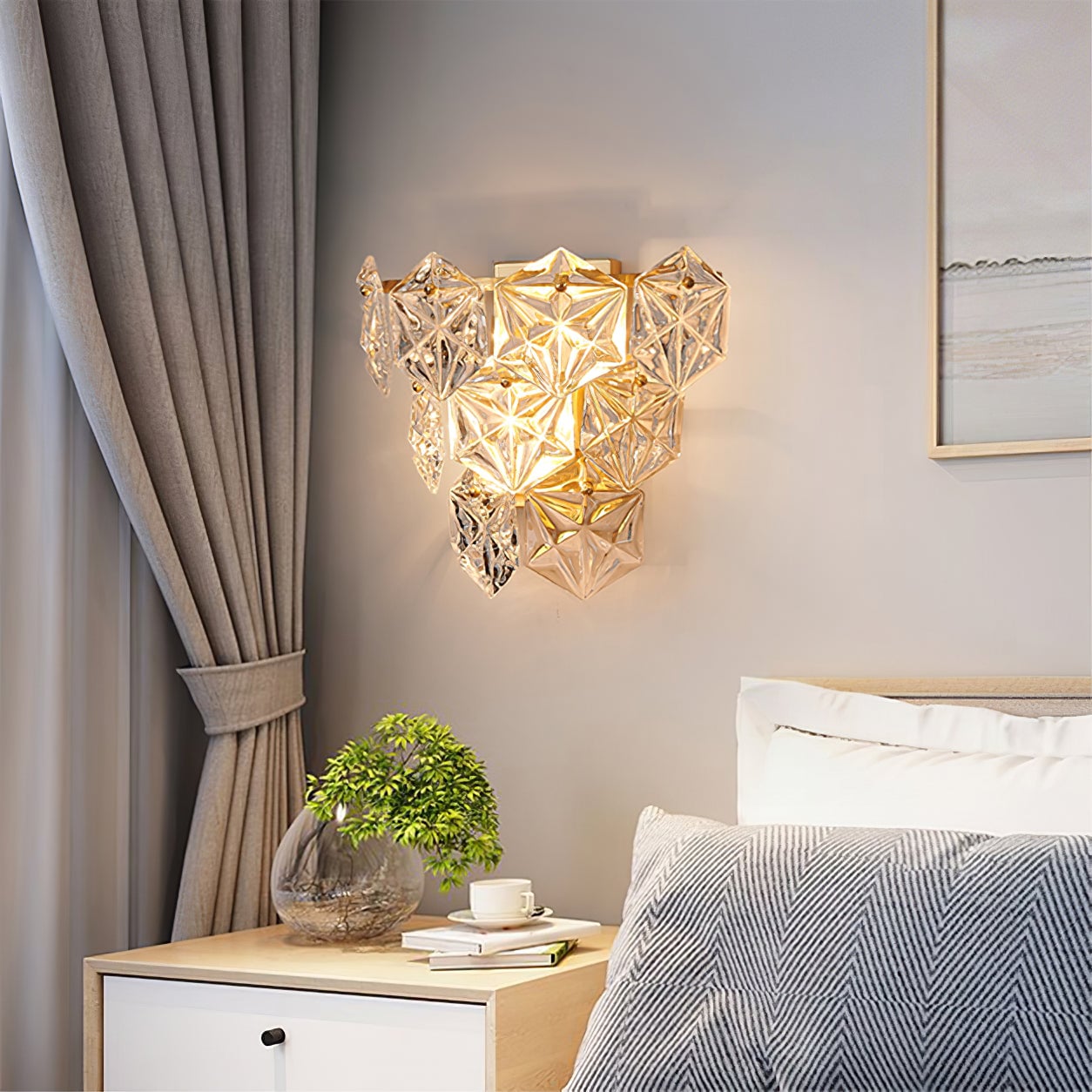 Snowflake Glass Wall Lamp - Lumpaz