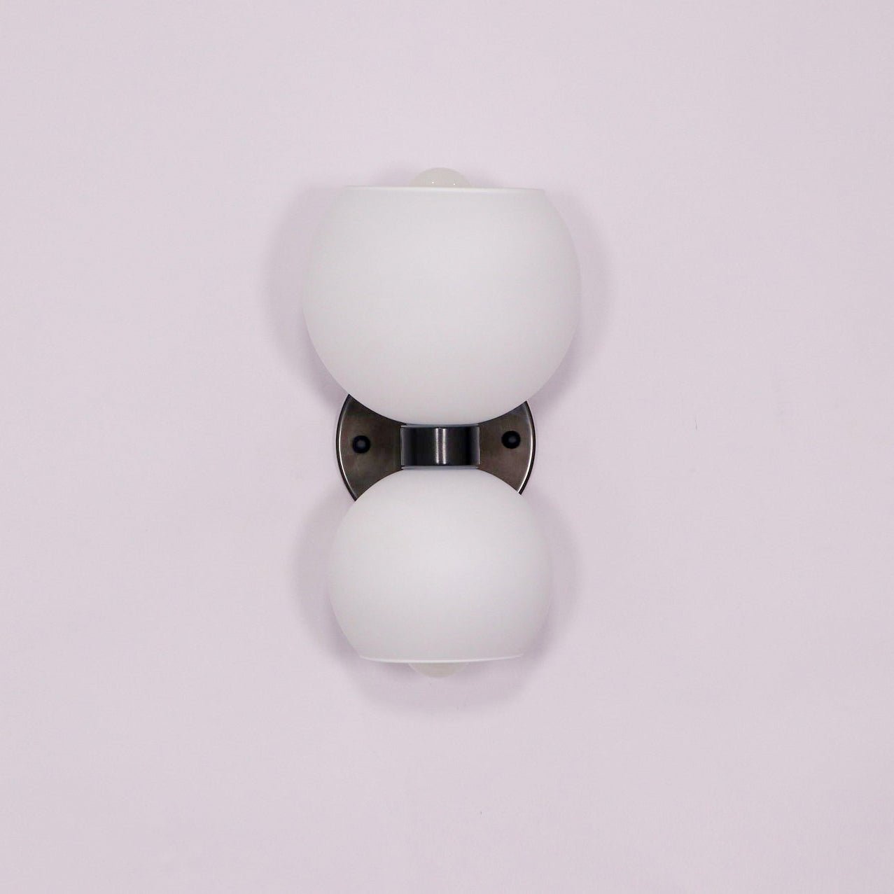 Round White Glass Bedroom Wall Lamp - Lumpaz