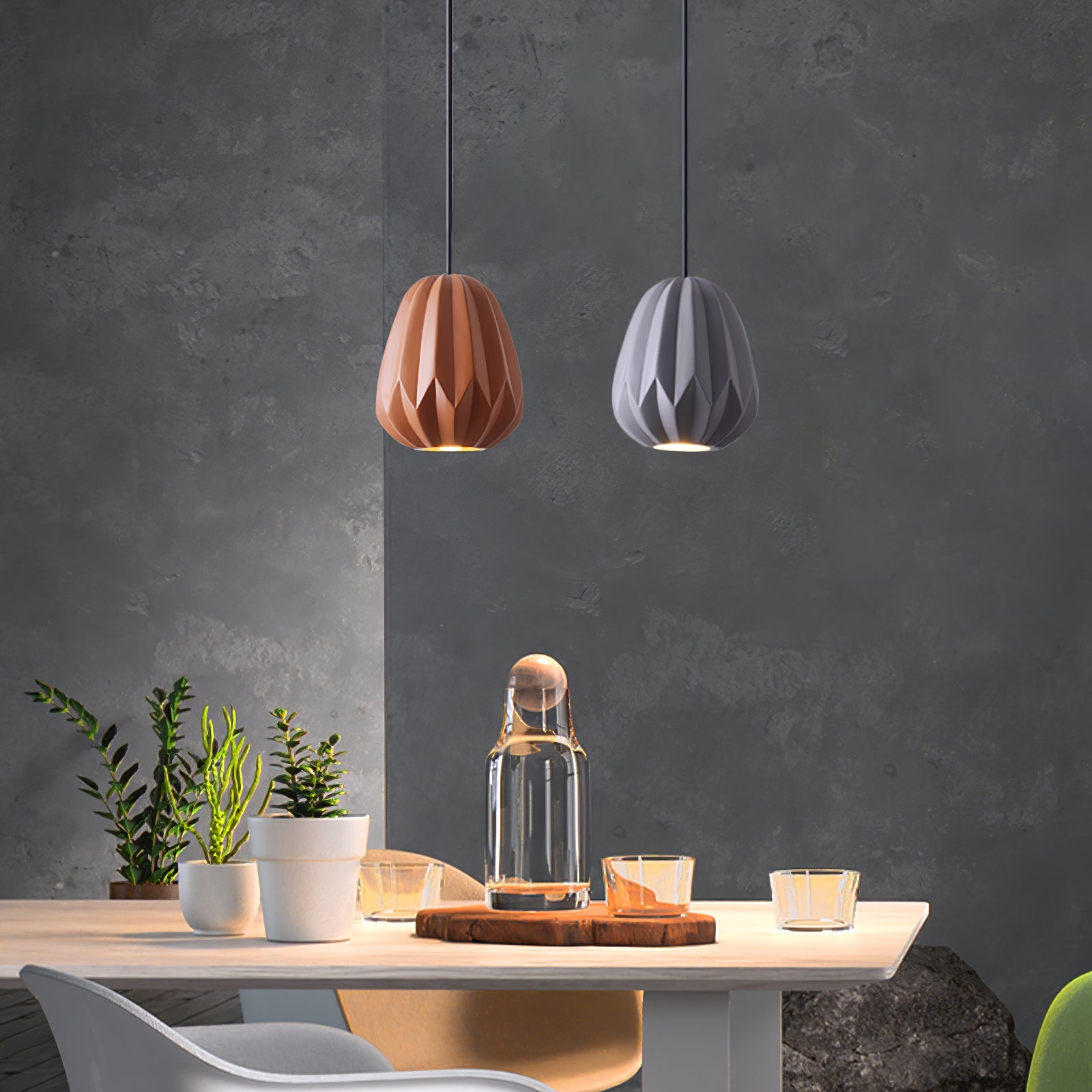 Papaya Resin Pendant Lamp - Lumpaz