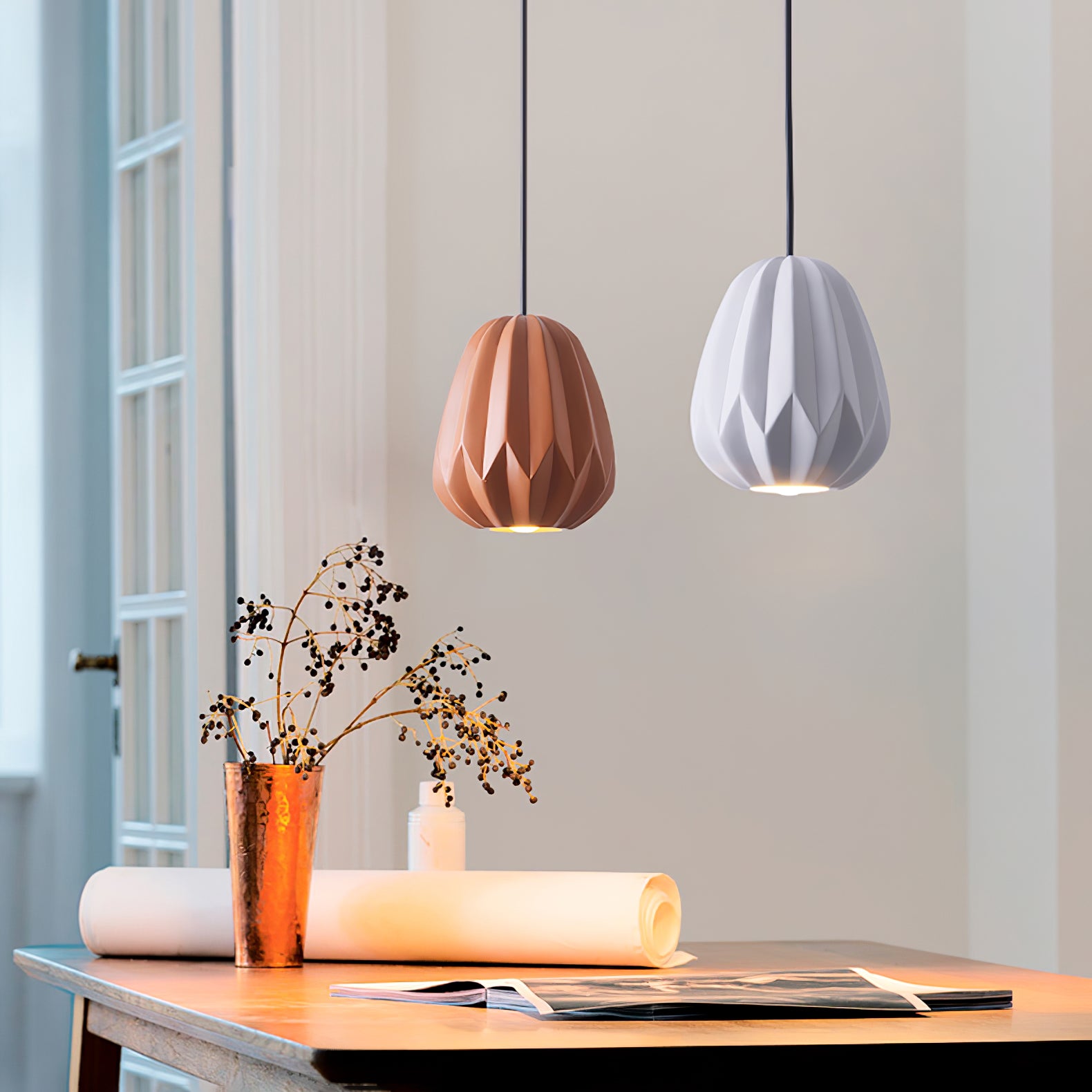 Papaya Resin Pendant Lamp - Lumpaz