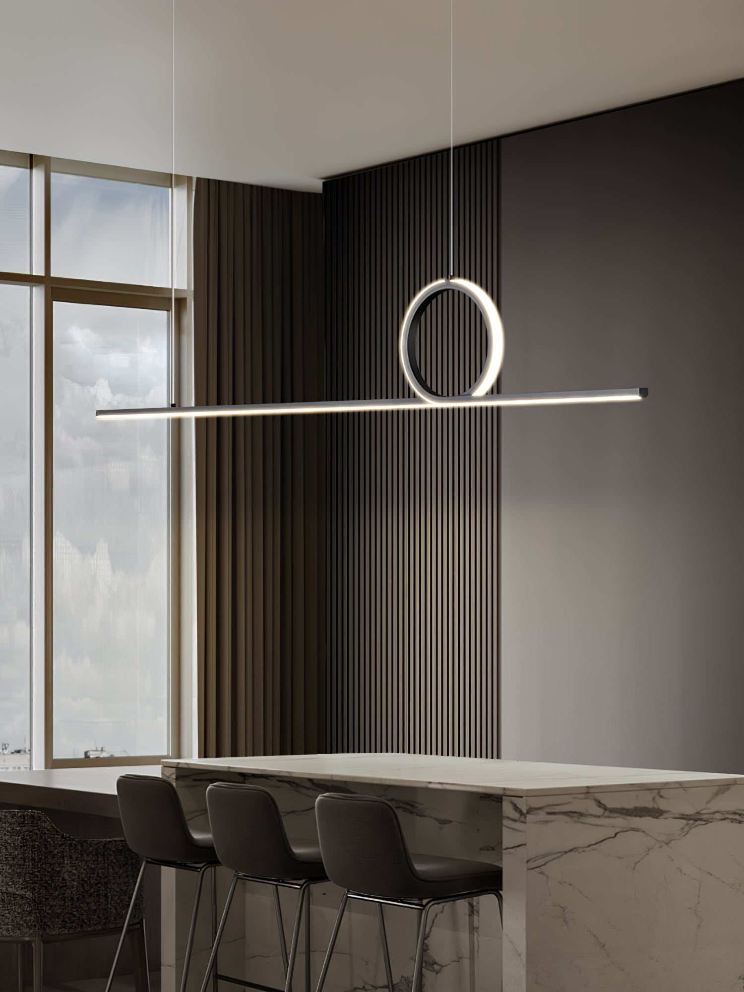 Centre Loop Linear Pendant Lamp - Lumpaz