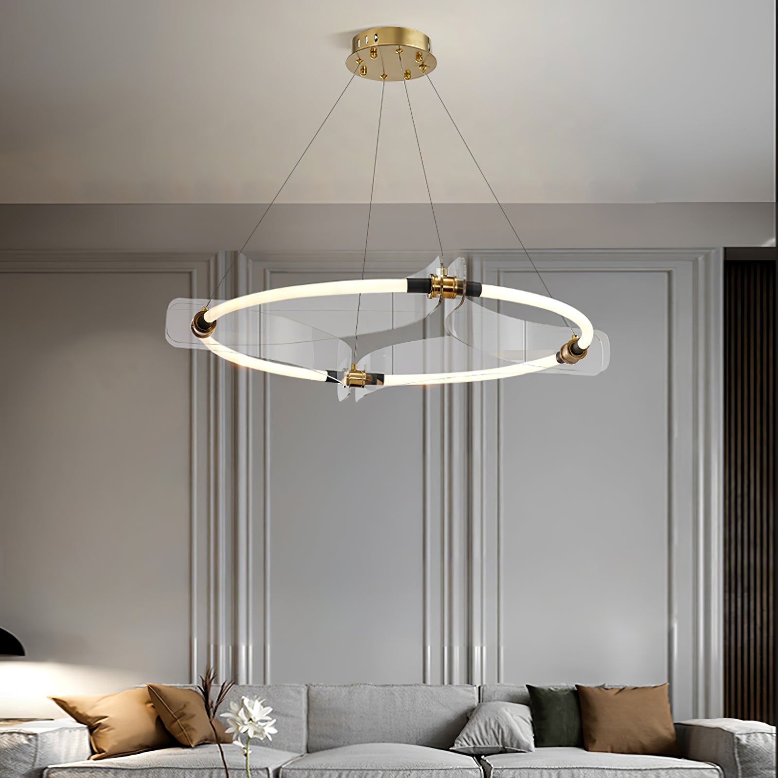 Four Acrylics Round Chandelier - Lumpaz