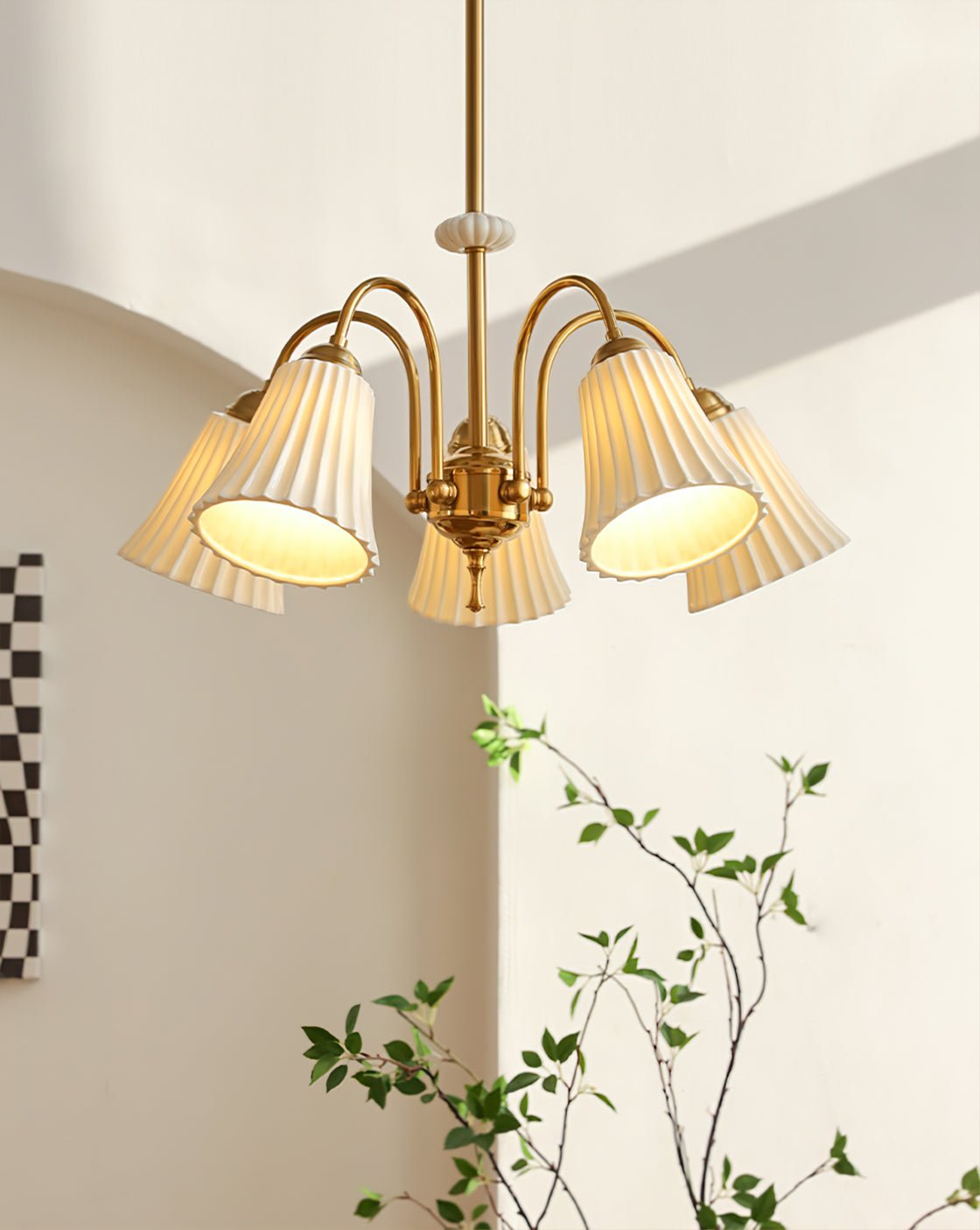 Asea Brass Chandelier - Lumpaz