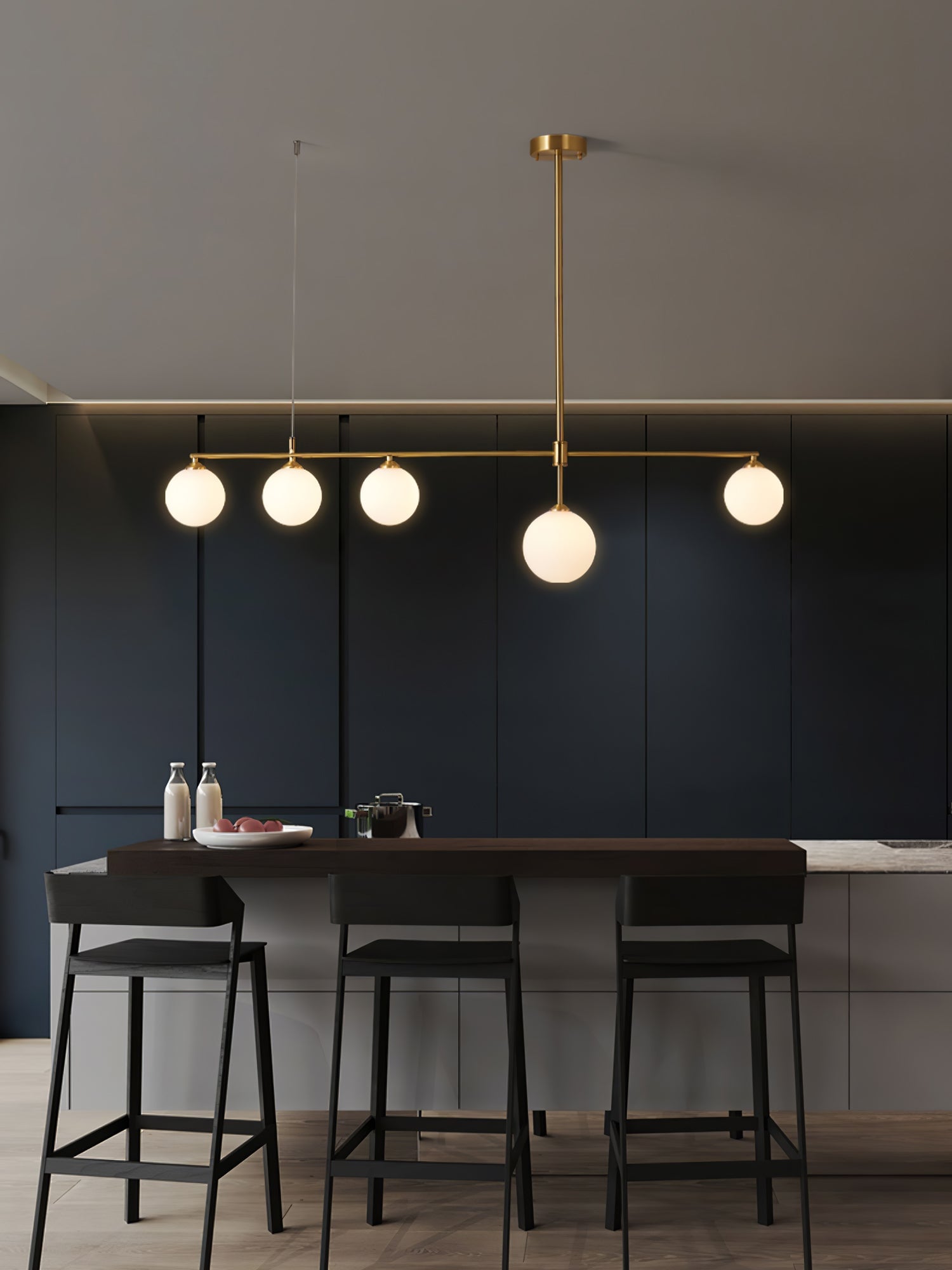 Brass Globe Chandelier - Lumpaz