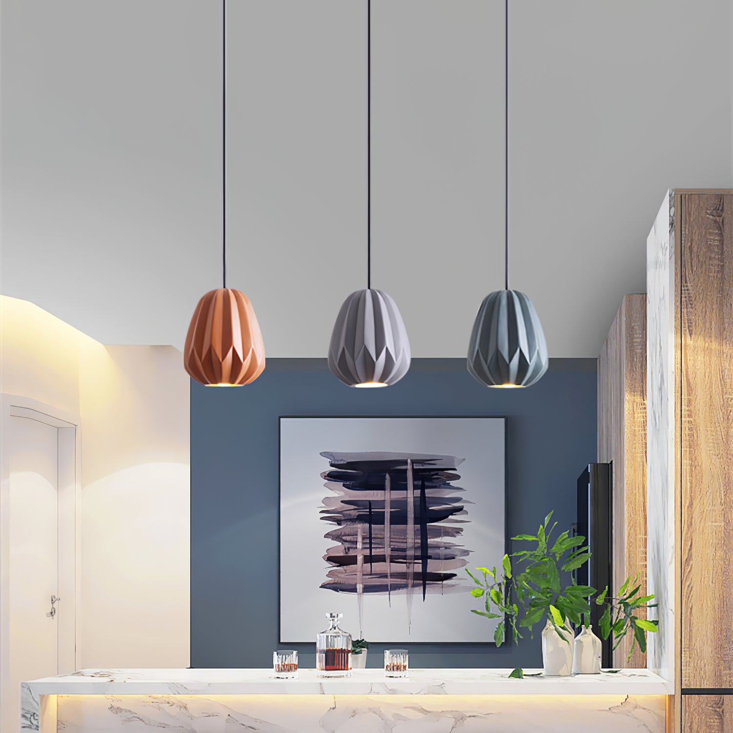 Papaya Resin Pendant Lamp - Lumpaz