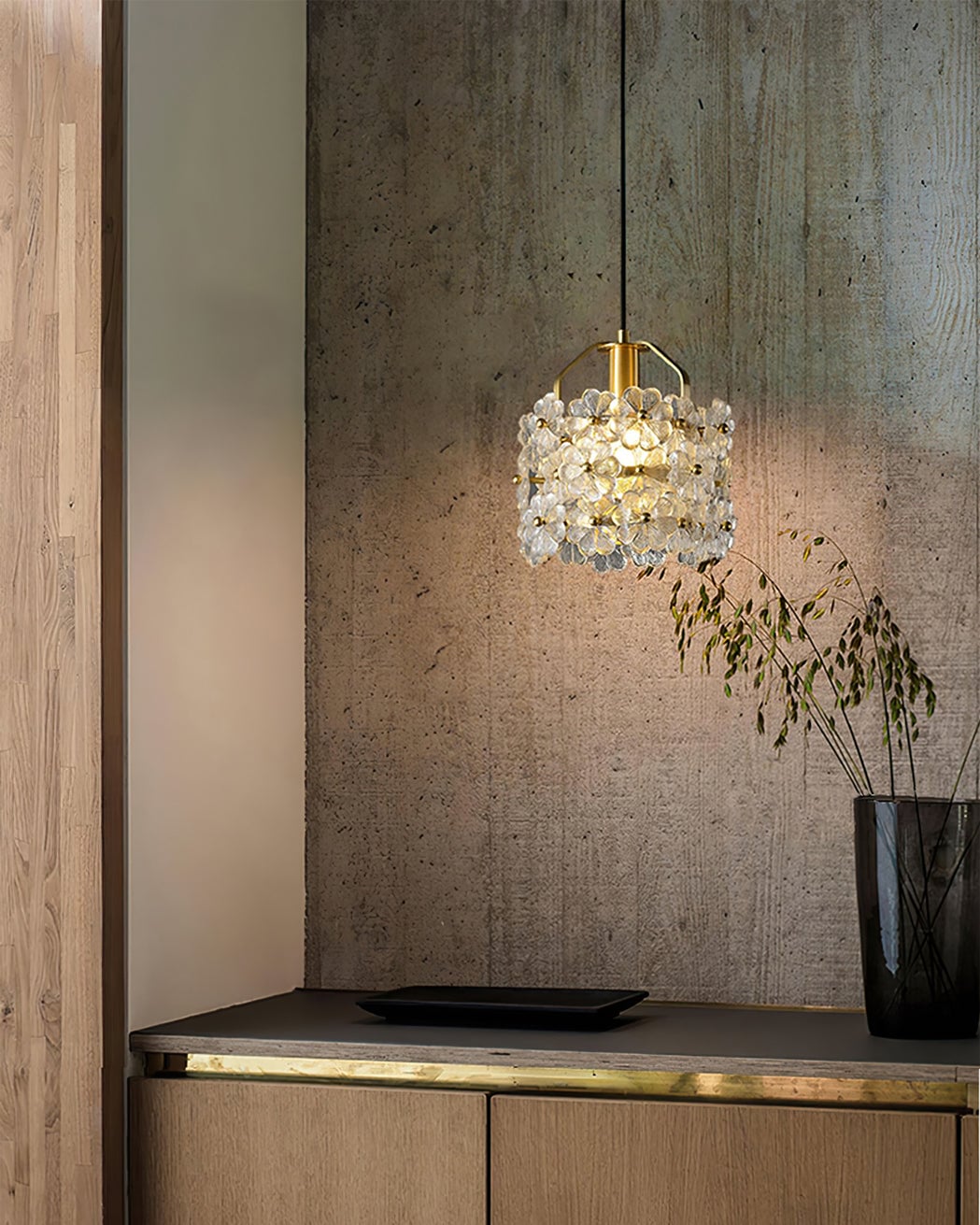 Petit Floral Glass Pendant Lamp - Lumpaz