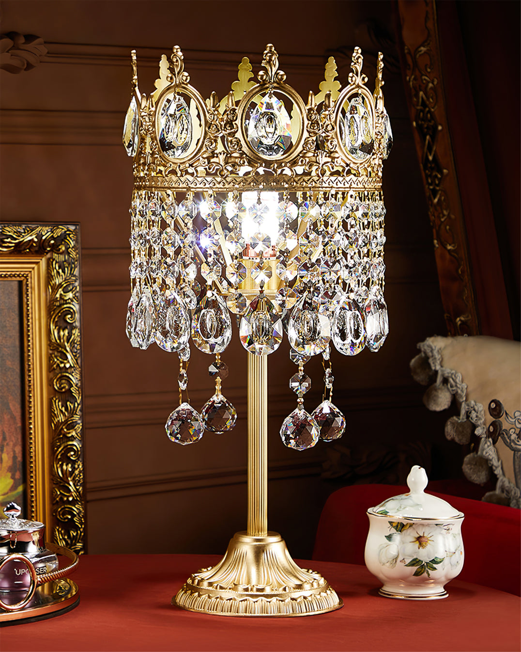 Vintage Crystal Table Lamp - Lumpaz