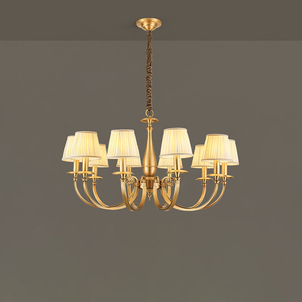 Pleated Brass Chandelier - Lumpaz