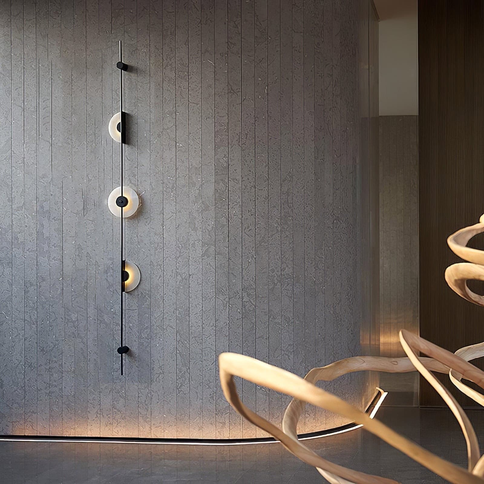 Black Slender Alabaster Wall Lamp - Lumpaz