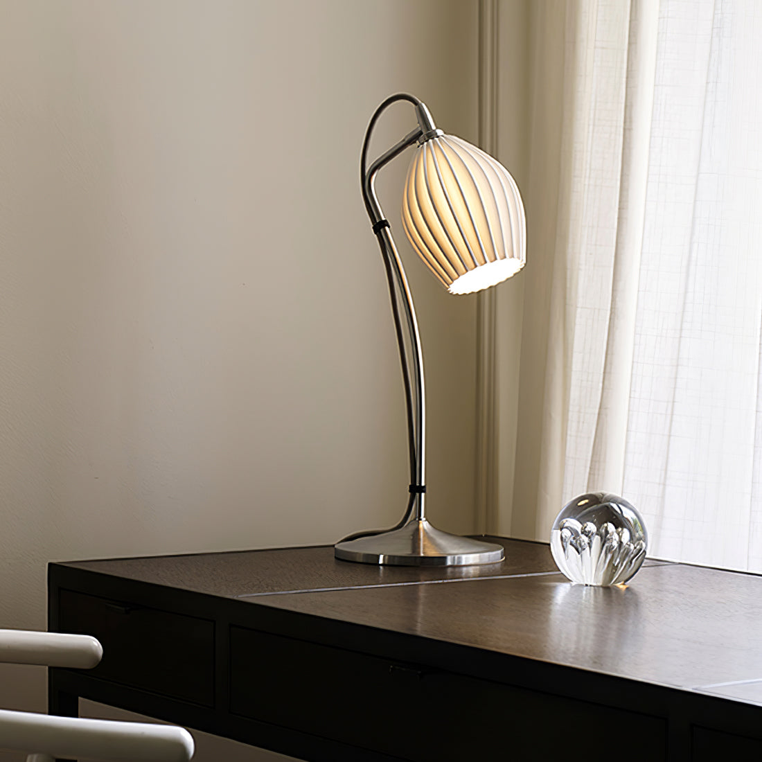Ceramic Ribbed Table Lamp - Lumpaz