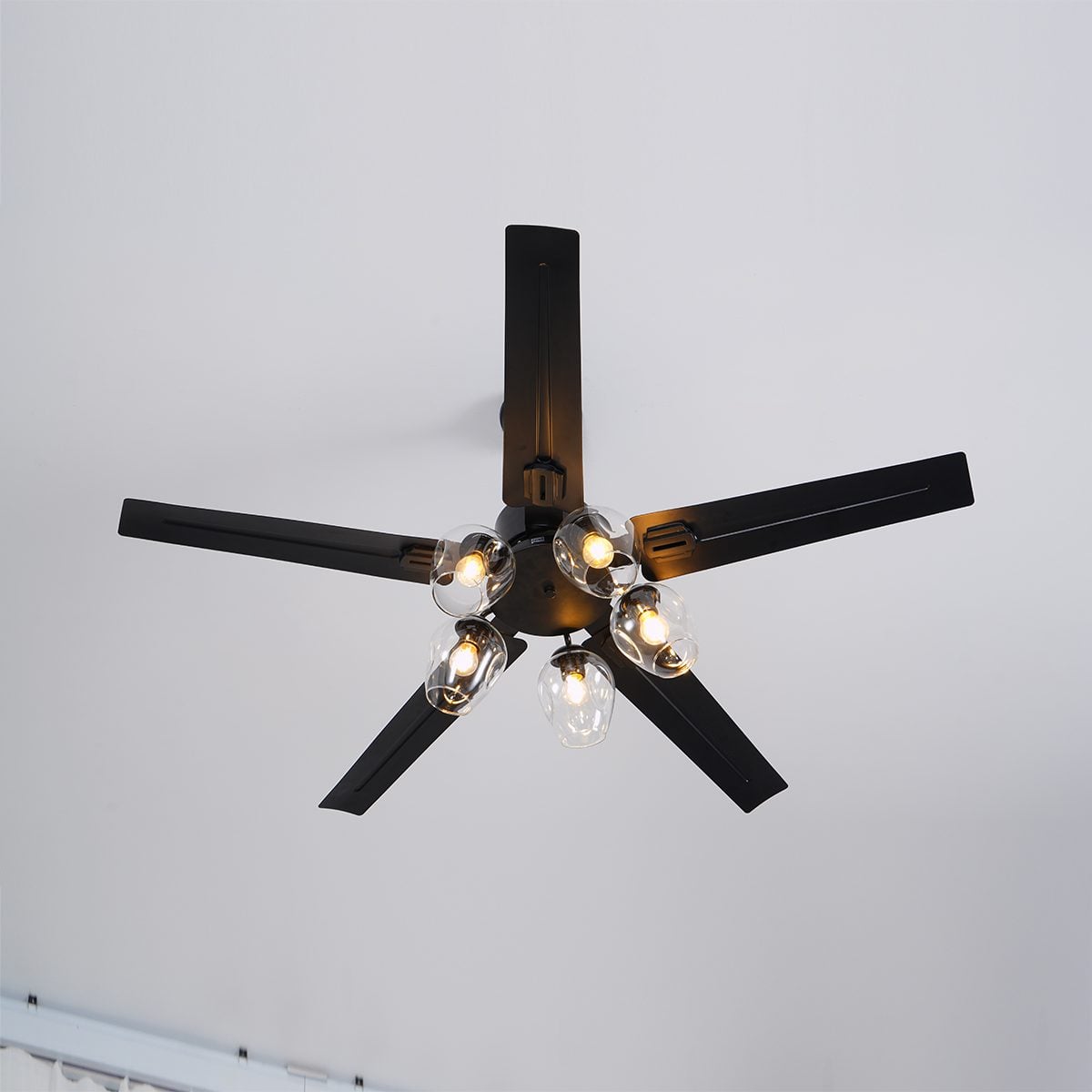 Glass Ball Ceiling Fan Light - Lumpaz