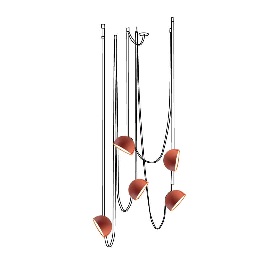 Light Rail Semispheres Leather Pendant Lamp - Lumpaz