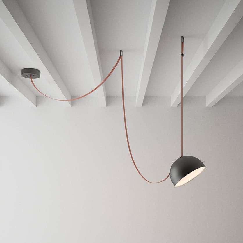 Light Rail Semispheres Leather Pendant Lamp - Lumpaz