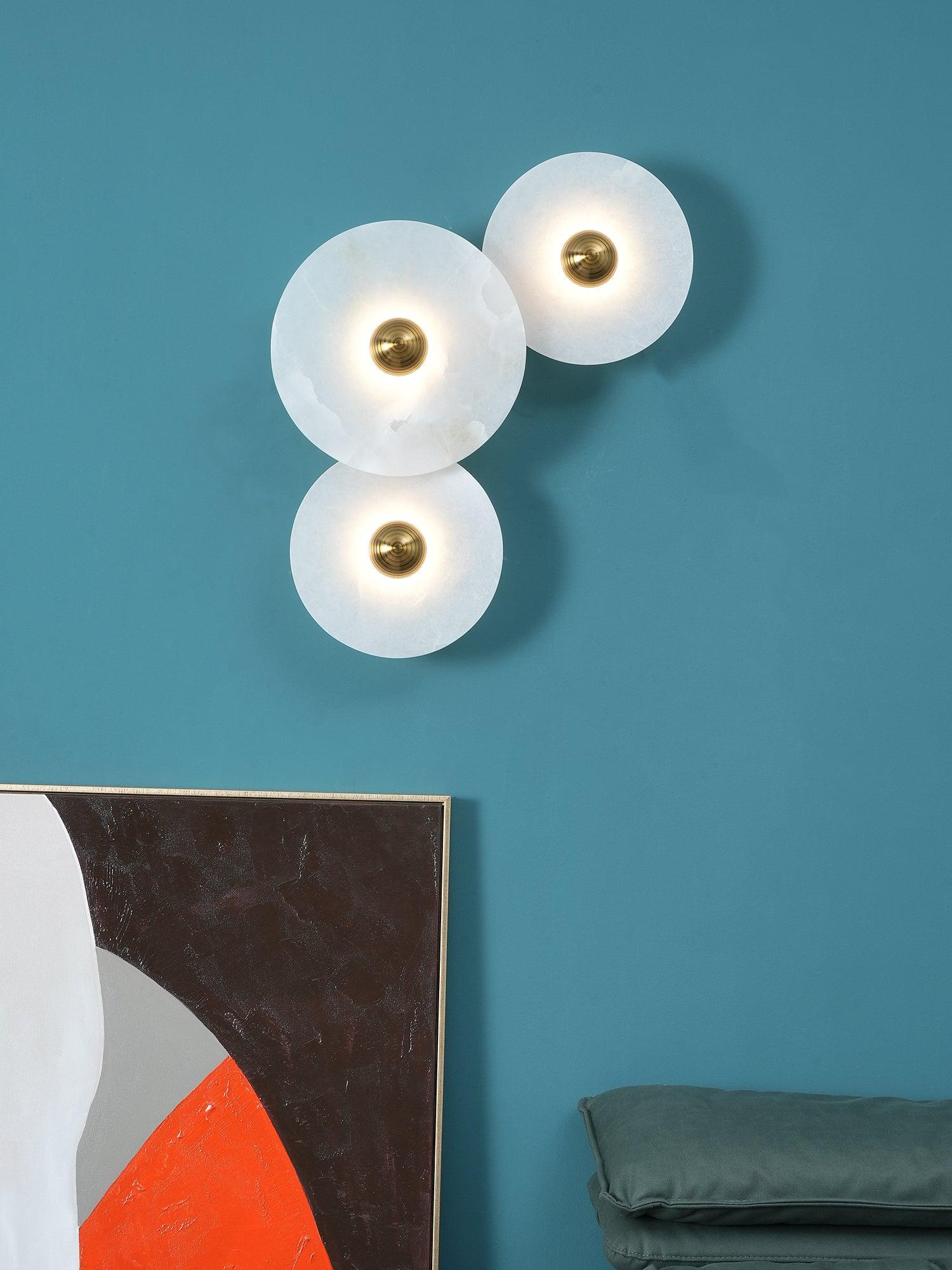 Round Alabaster Combination Wall Lamp - Lumpaz