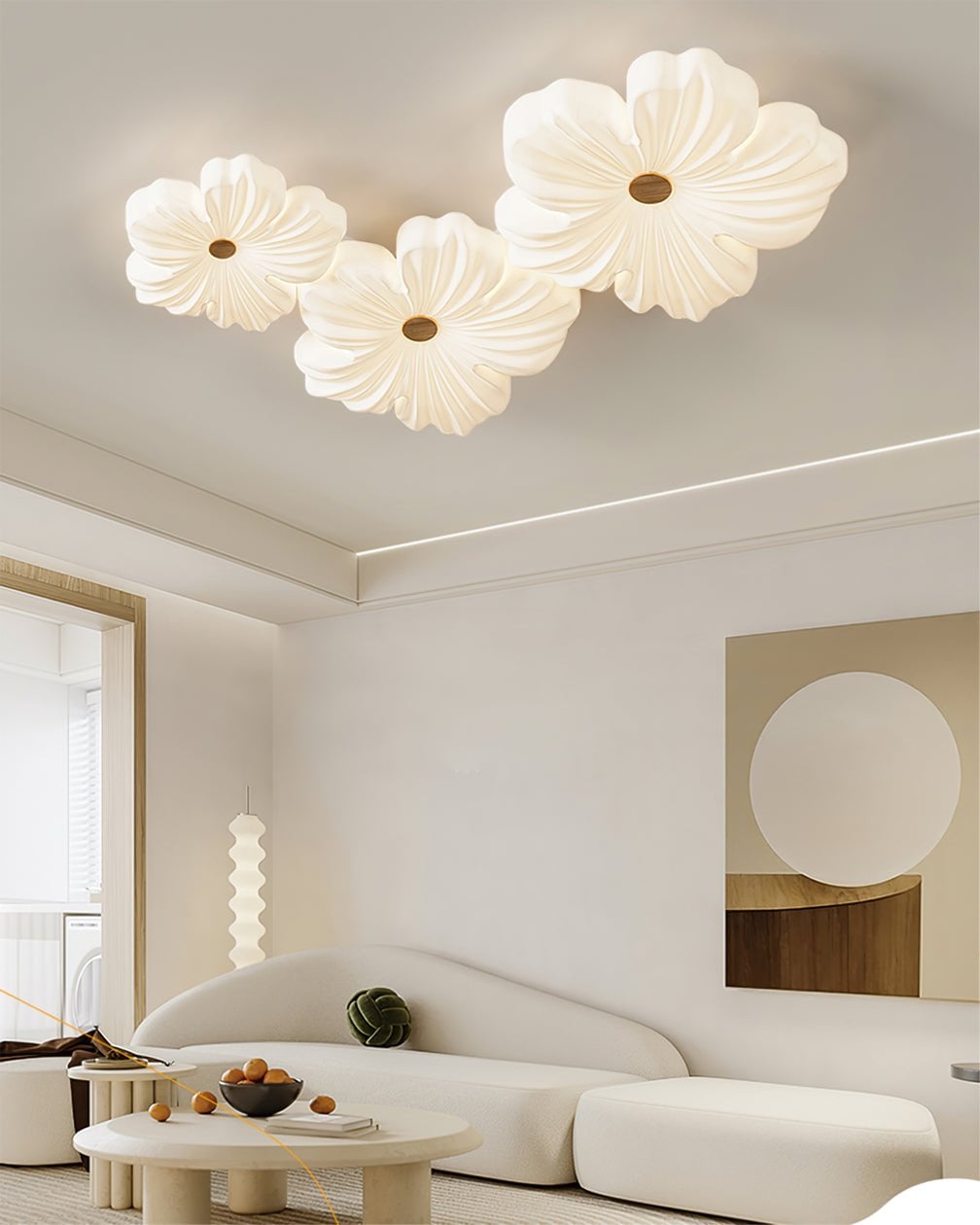 Cream Flower Ceiling Lamp - Lumpaz