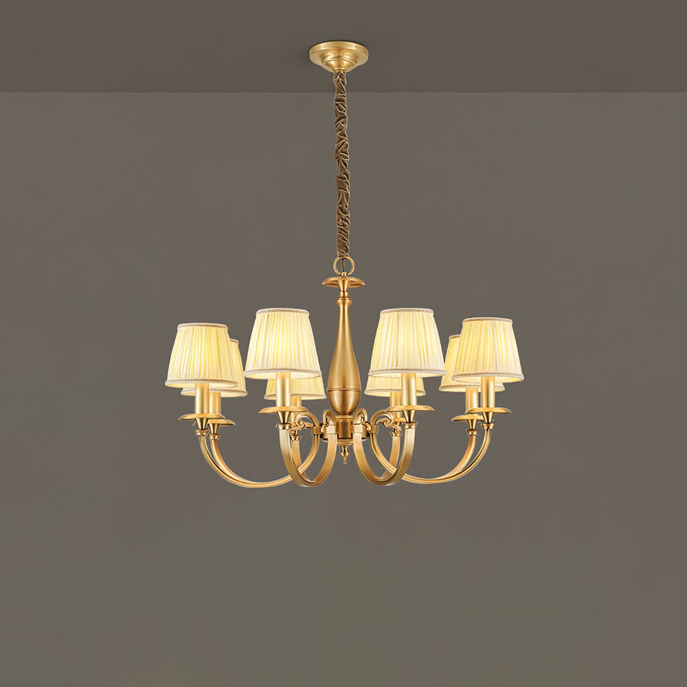 Pleated Brass Chandelier - Lumpaz