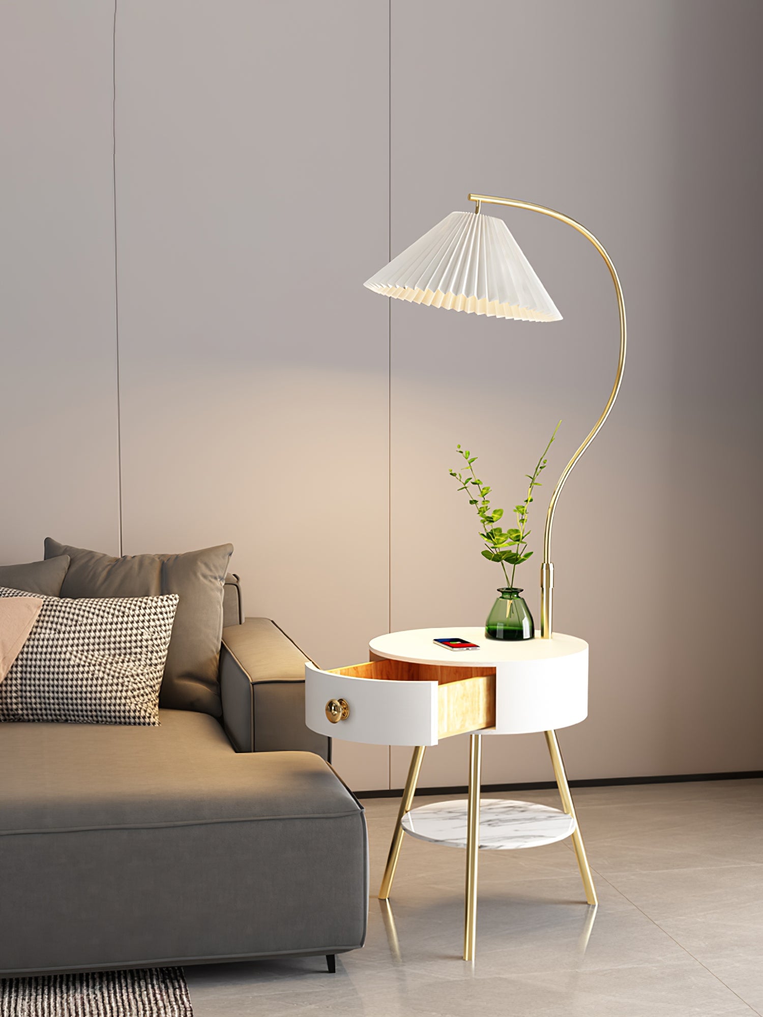 Pleated Drawer Floor Light - Lumpaz