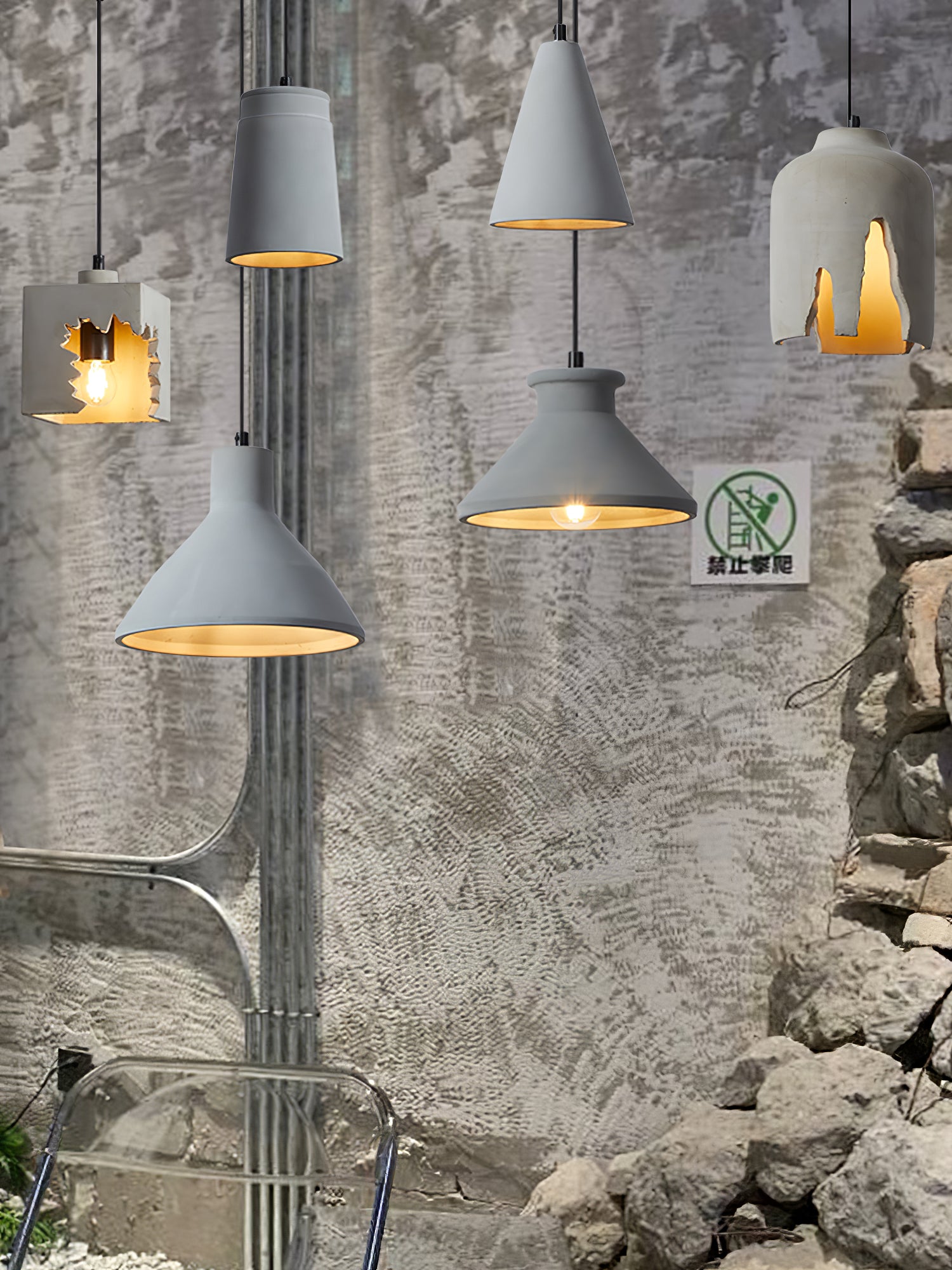 Cement Hanging Lamp - Lumpaz