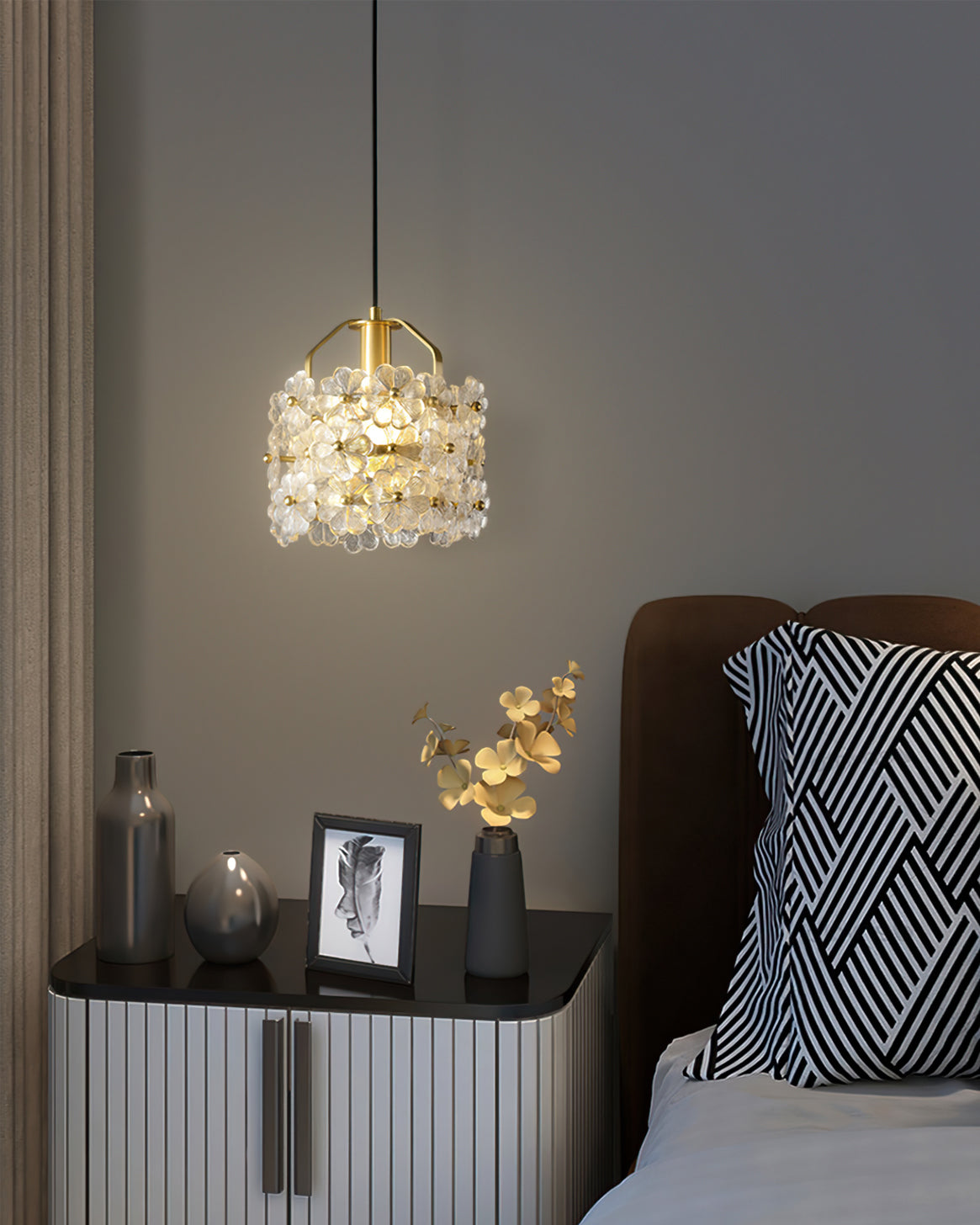 Petit Floral Glass Pendant Lamp - Lumpaz