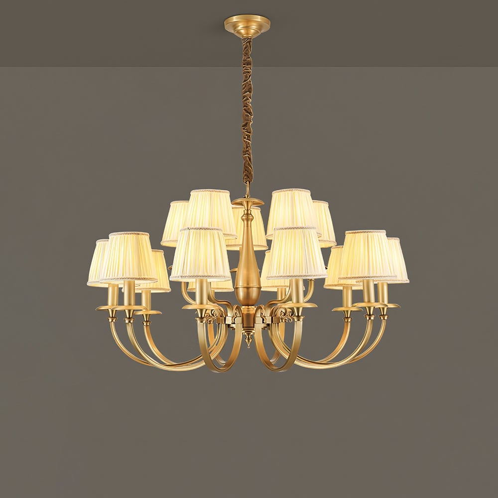 Pleated Brass Chandelier - Lumpaz