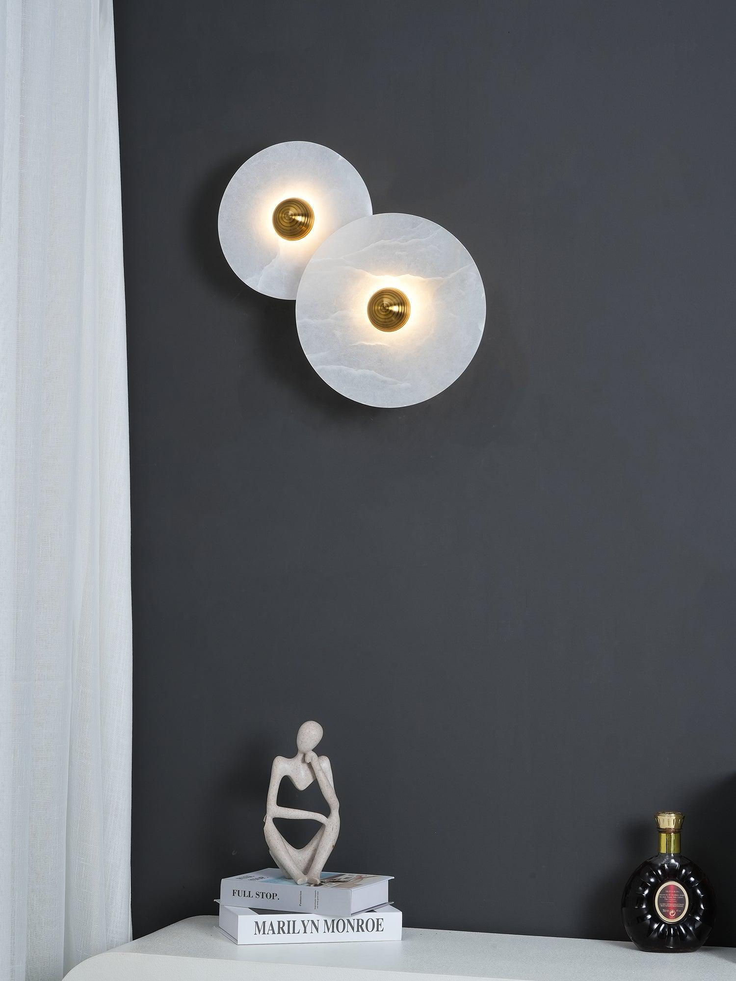 Round Alabaster Combination Wall Lamp - Lumpaz