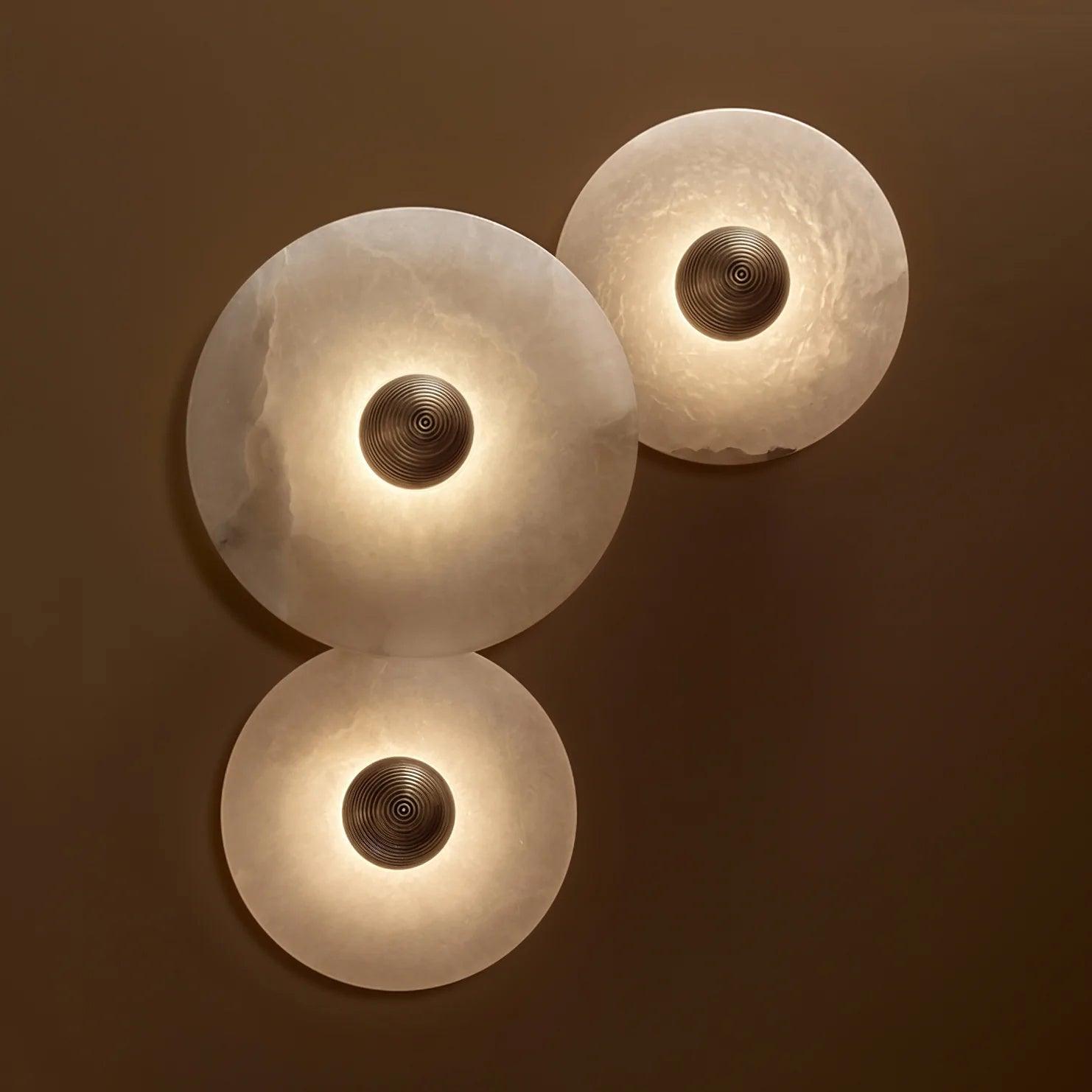 Round Alabaster Combination Wall Lamp - Lumpaz