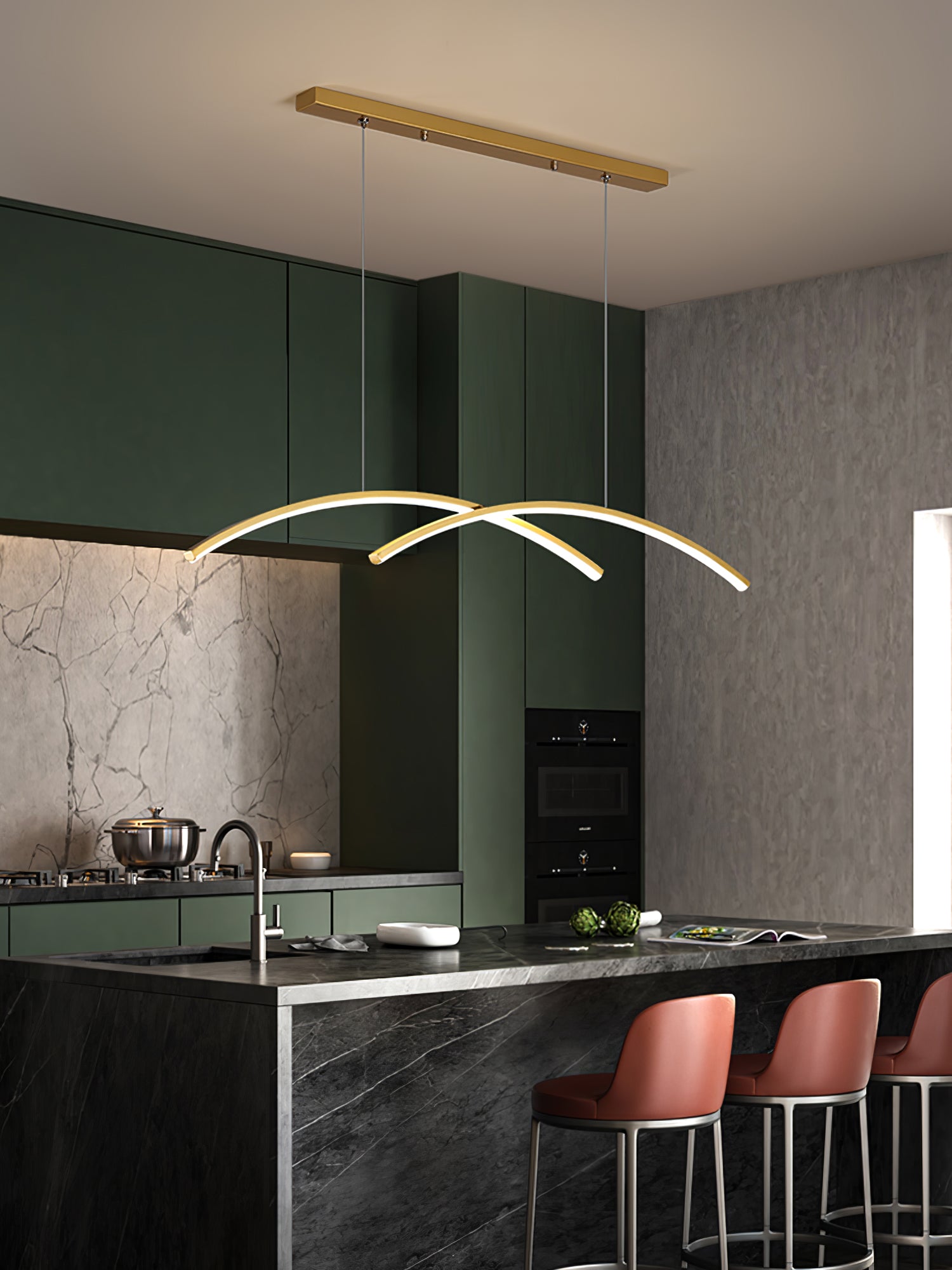 Oscillating Strip Island Chandelier - Lumpaz