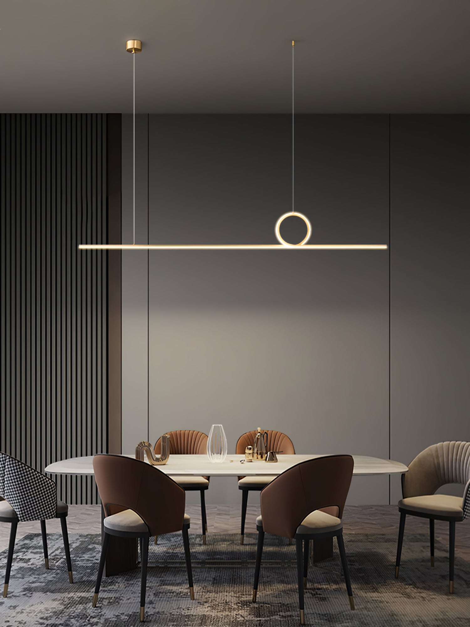 Centre Loop Linear Pendant Lamp - Lumpaz