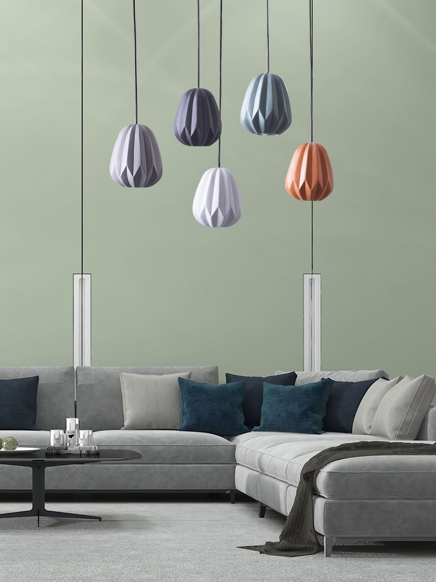 Papaya Resin Pendant Lamp - Lumpaz