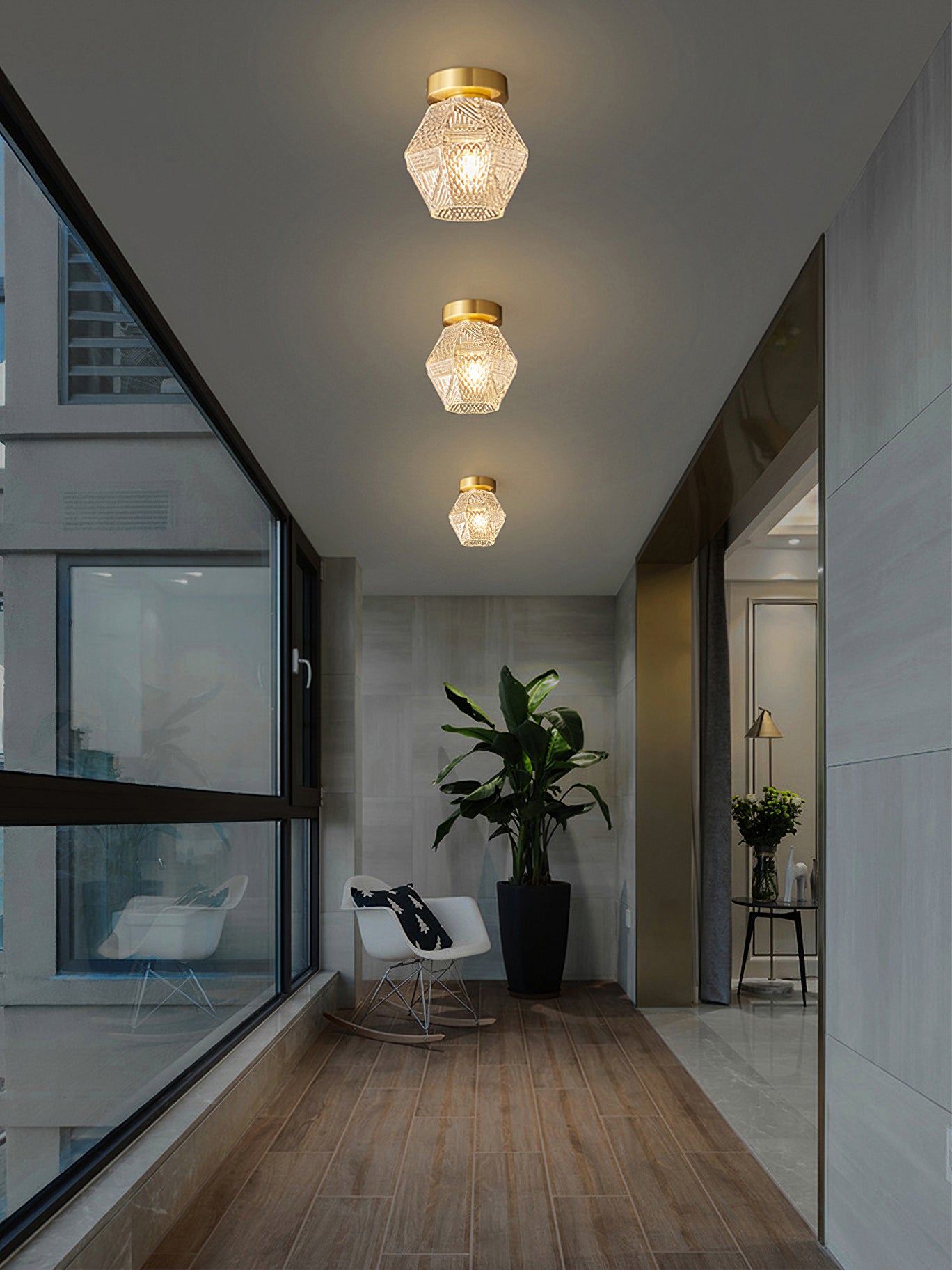 Diamond Cut Art Deco Ceiling Light - Lumpaz