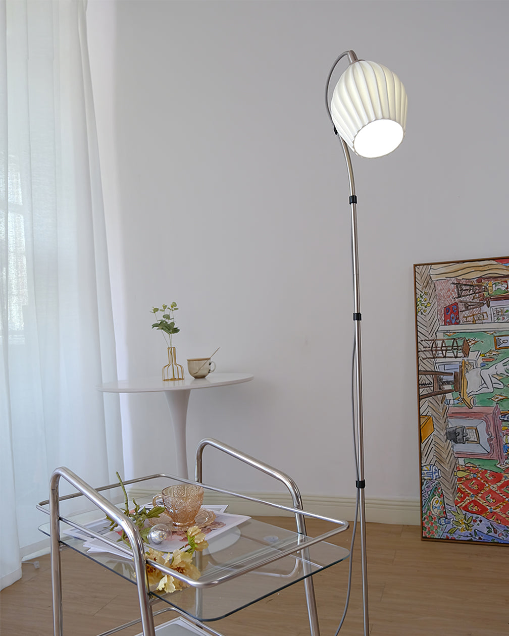 Ceramic Ribbed Floor Lamp - Lumpaz