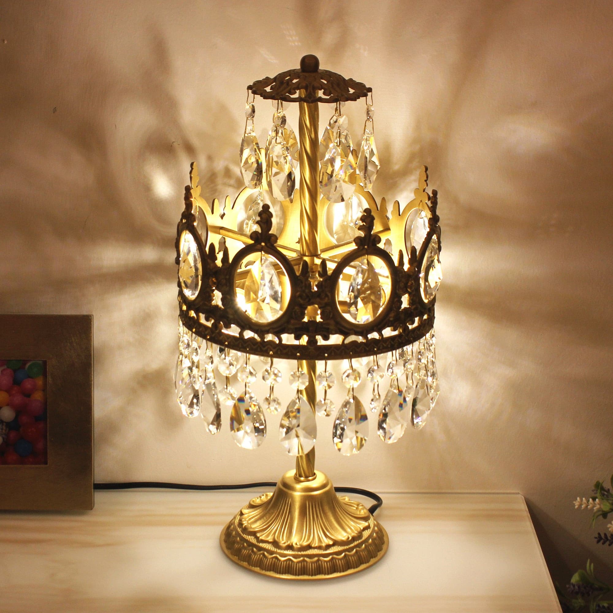 Vintage Crystal Table Lamp - Lumpaz