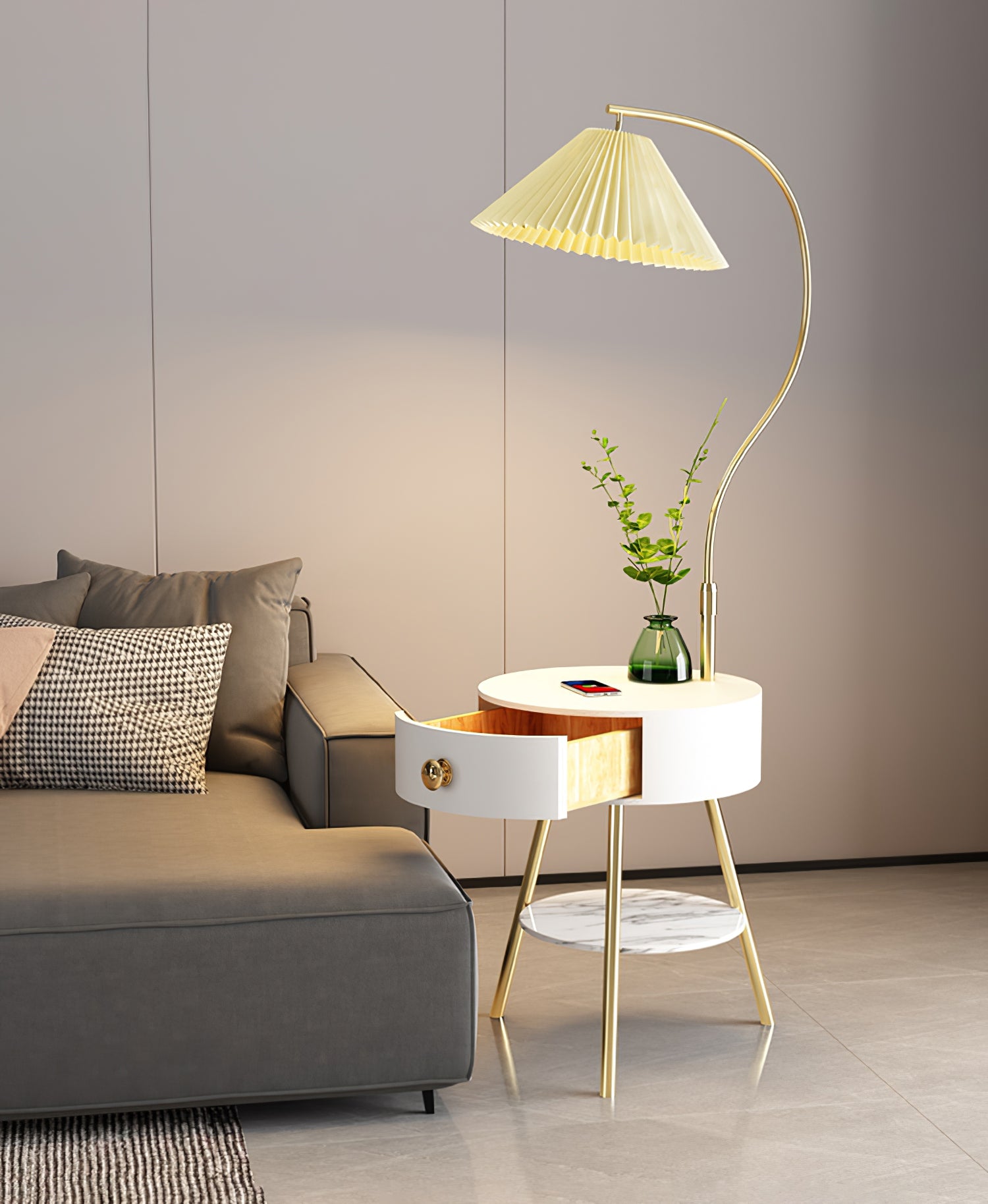 Pleated Drawer Floor Light - Lumpaz
